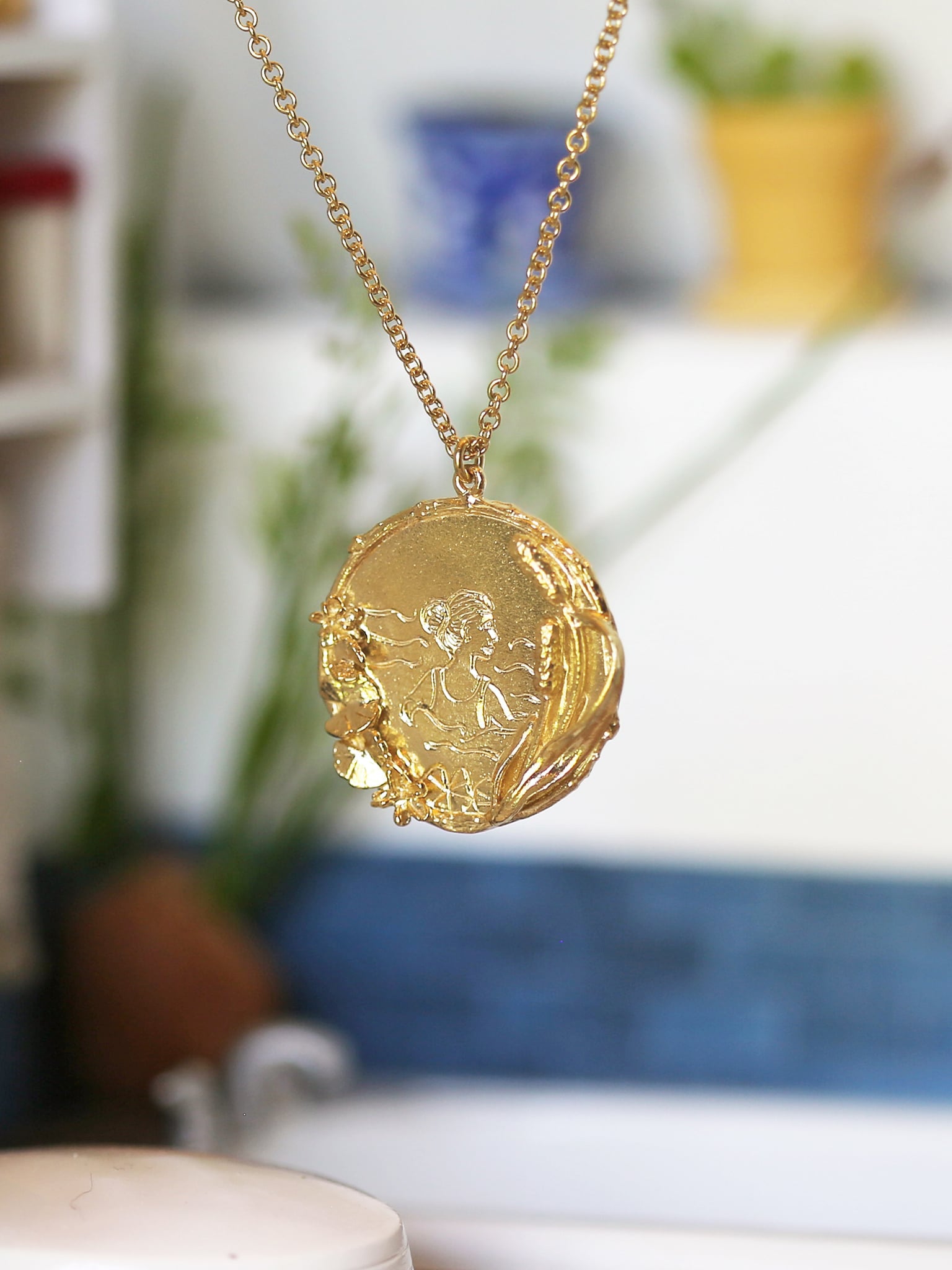 Wild Swimming Medallion Necklace with "Into the Wild" Engraving - image 2
