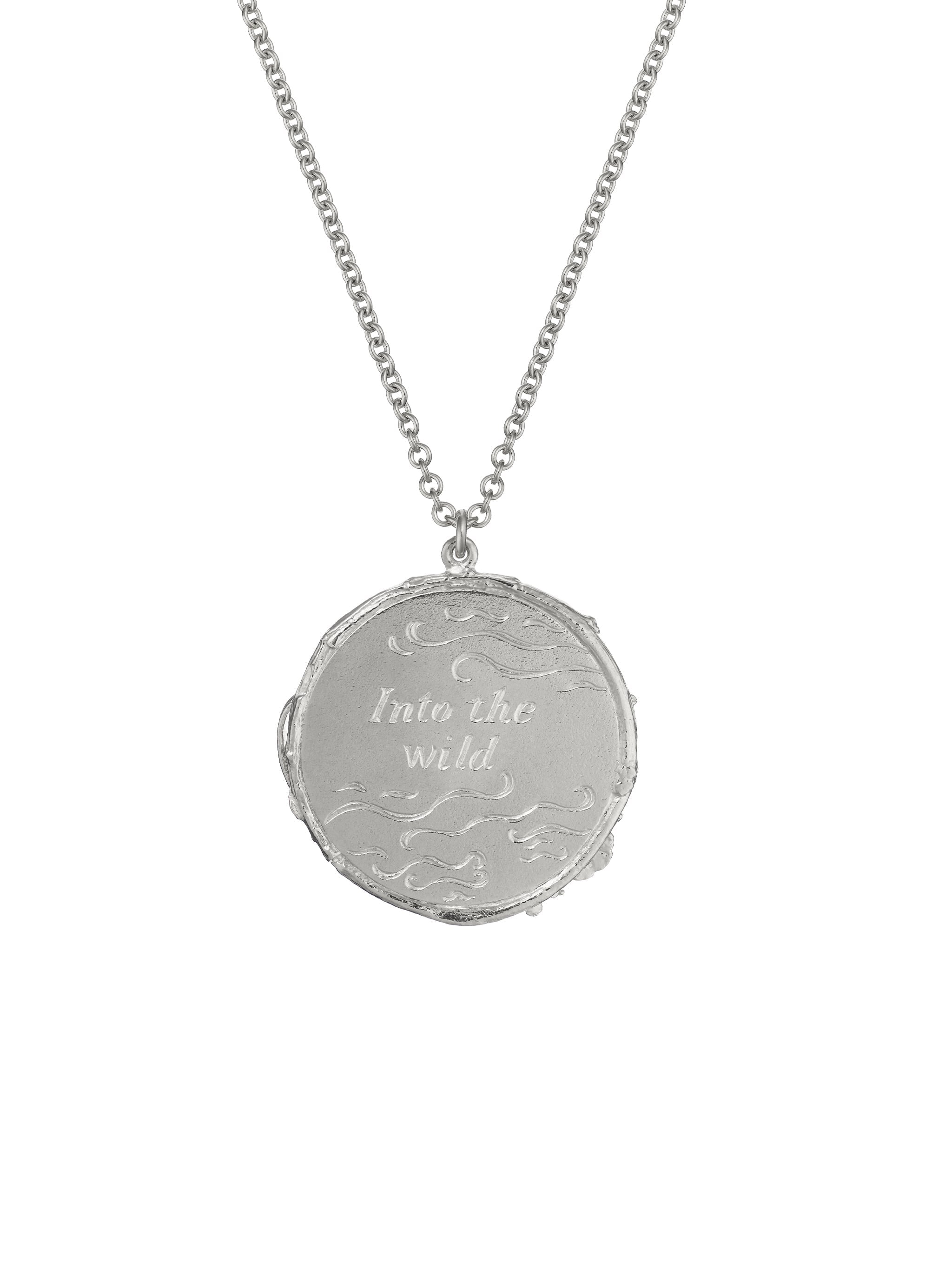 Wild Swimming Medallion Necklace with "Into the Wild" Engraving - image 8 | silver