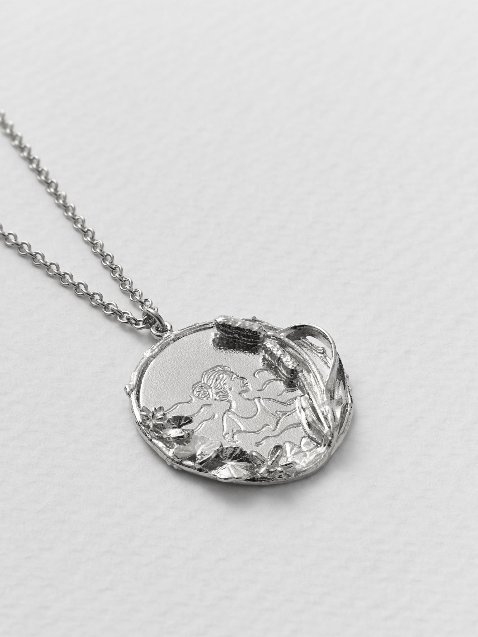 Wild Swimming Medallion Necklace with "Into the Wild" Engraving - image 7 | silver