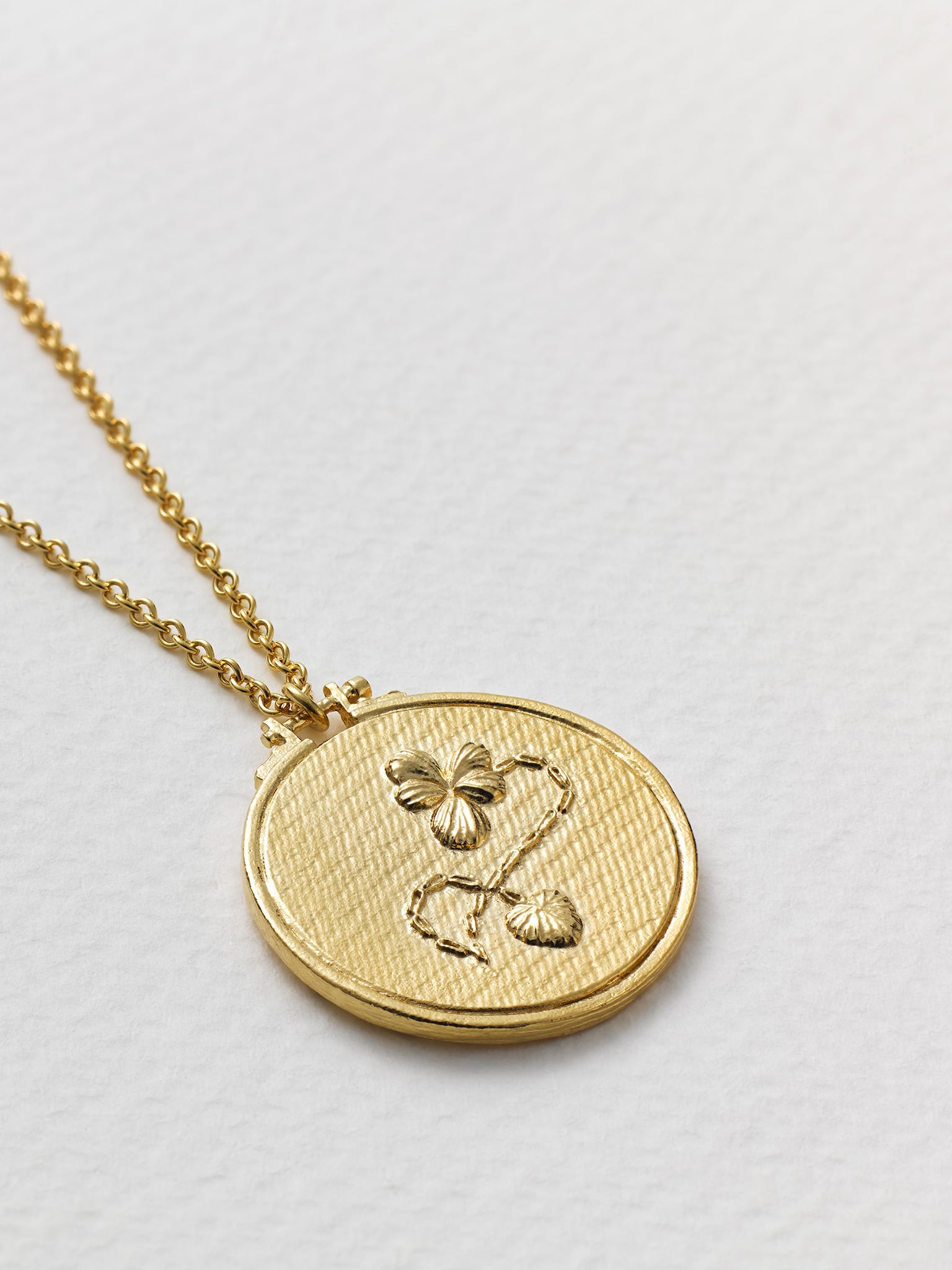 Embroidery Loop Necklace - image 3 | gold plate