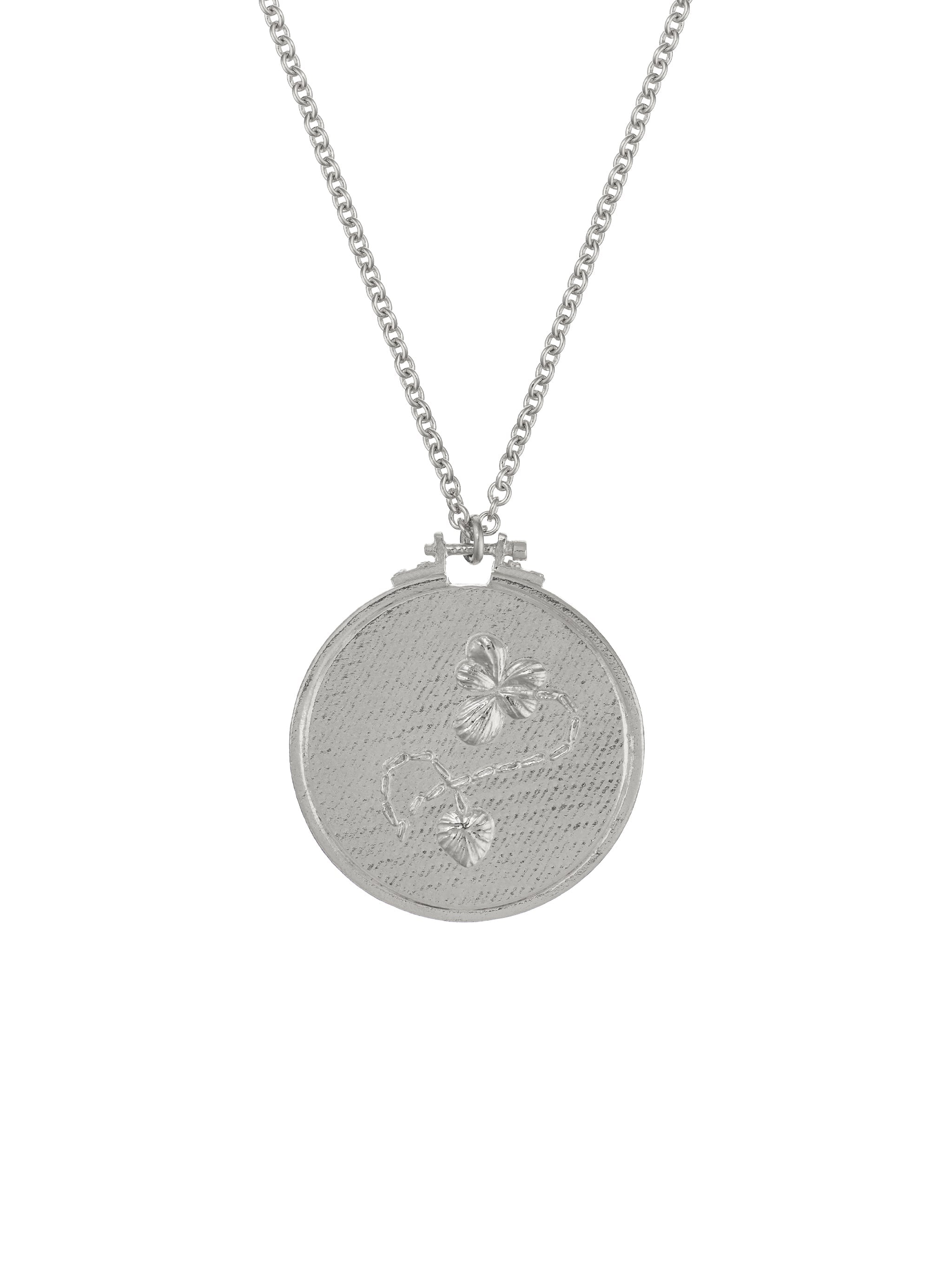 Embroidery Loop Necklace - image 5 | silver