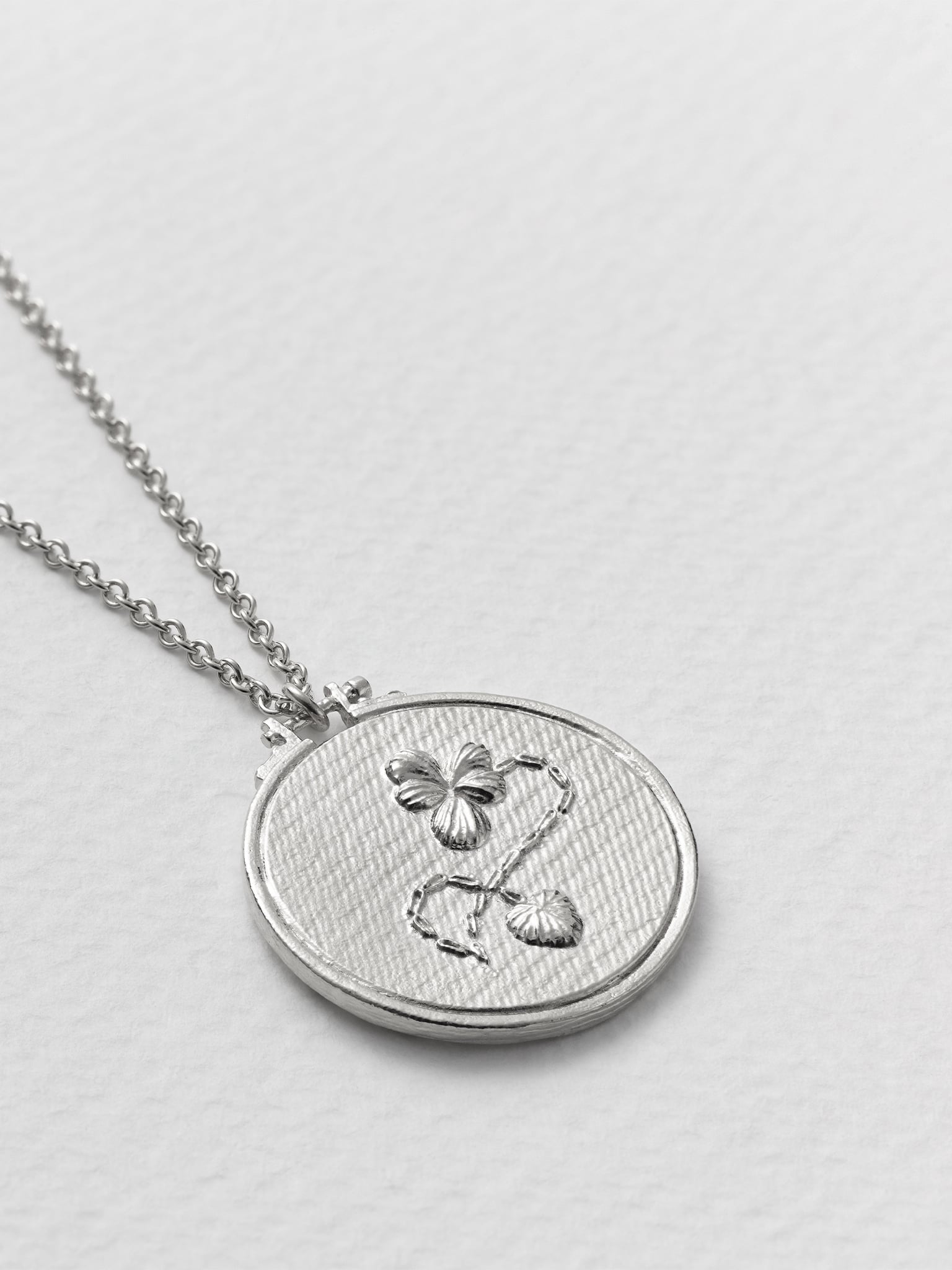 Embroidery Loop Necklace - image 6 | silver