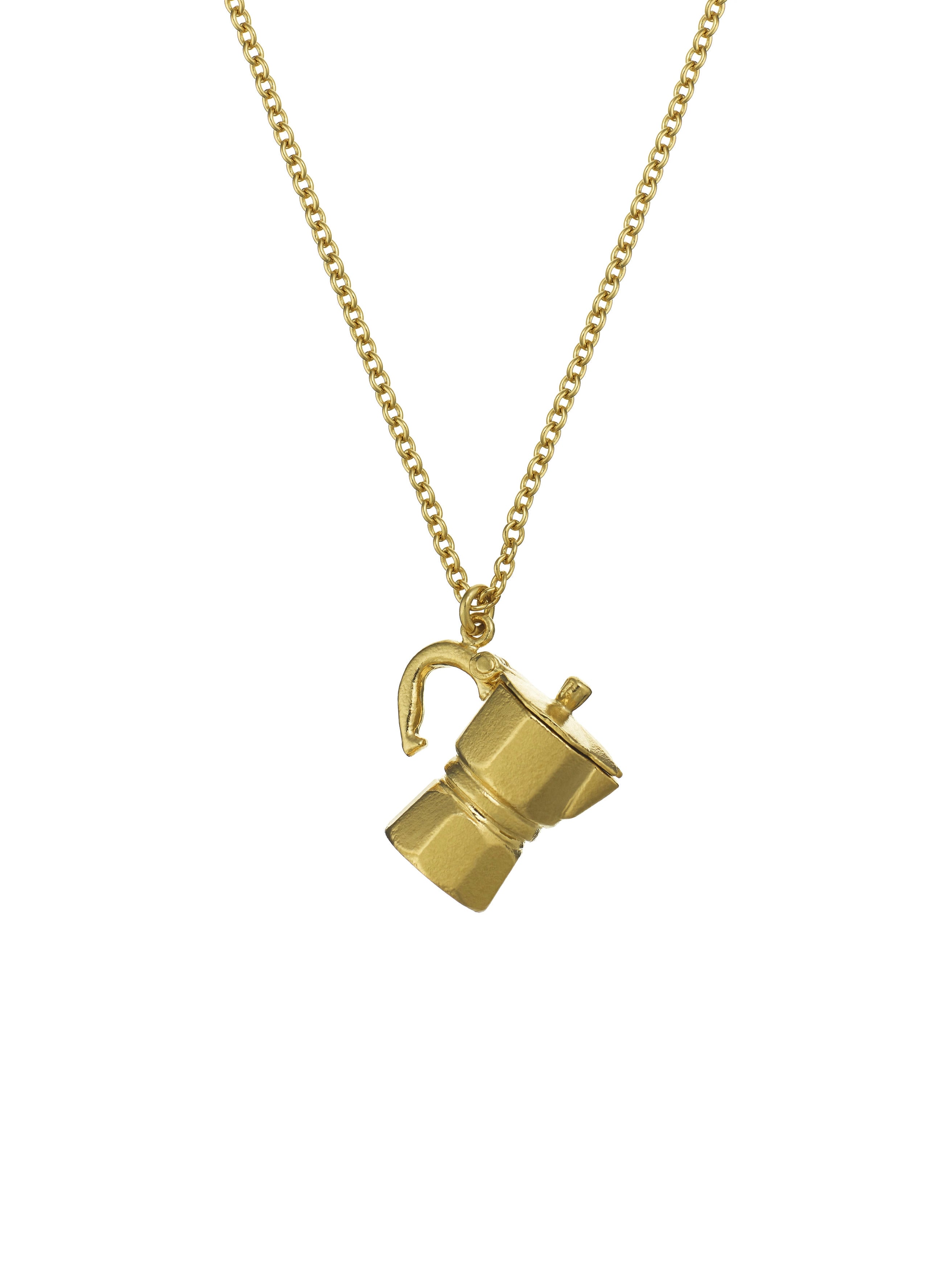 Opening Moka Coffee Pot Necklace - image 1 | gold plate