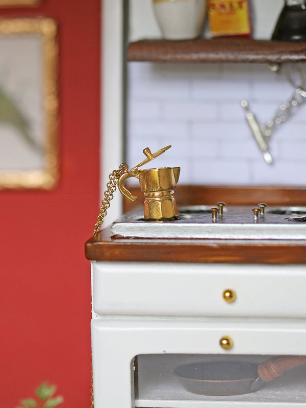Opening Moka Coffee Pot Necklace