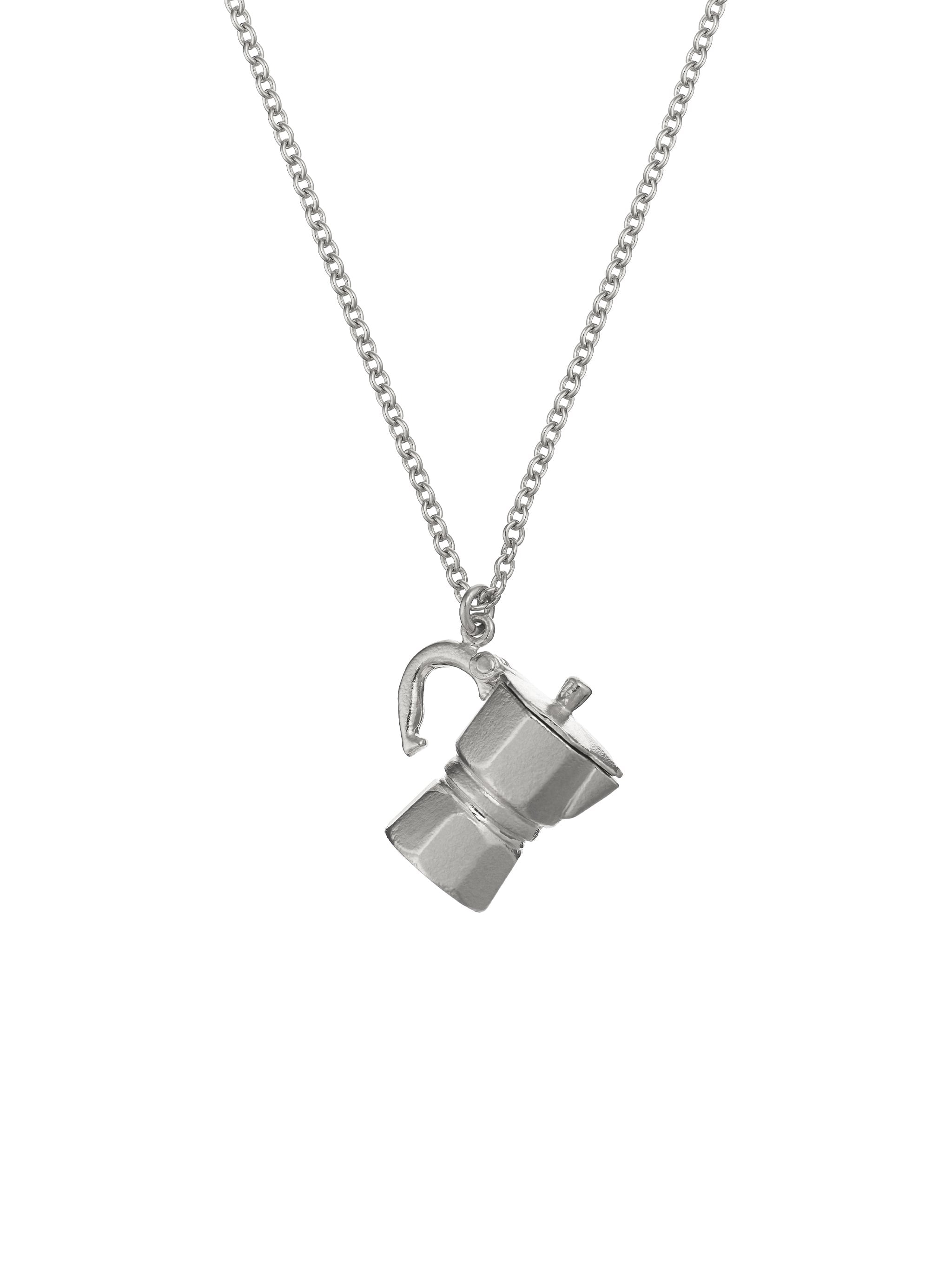 Opening Moka Coffee Pot Necklace - image 5 | silver