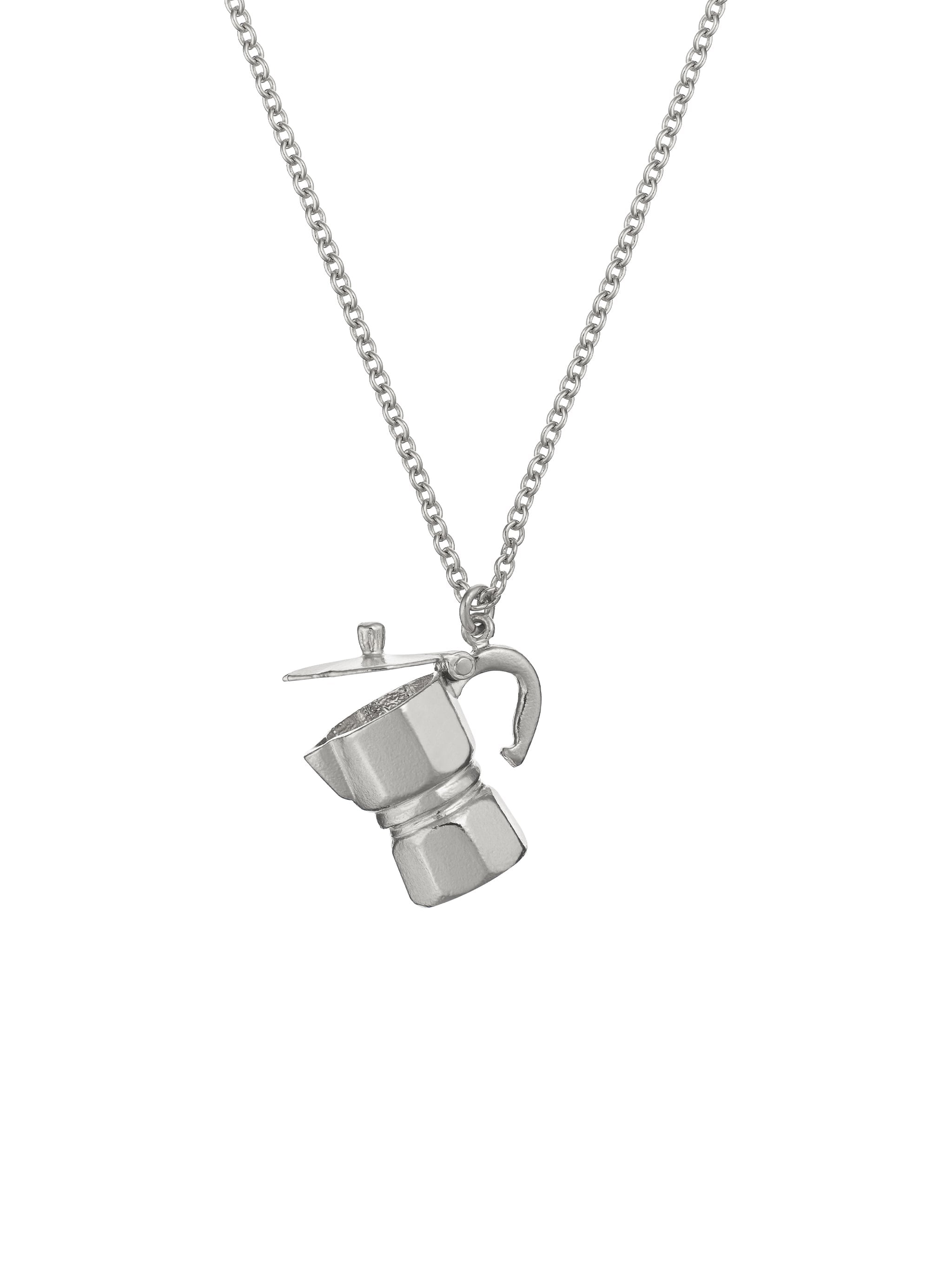 Opening Moka Coffee Pot Necklace - image 7 | silver