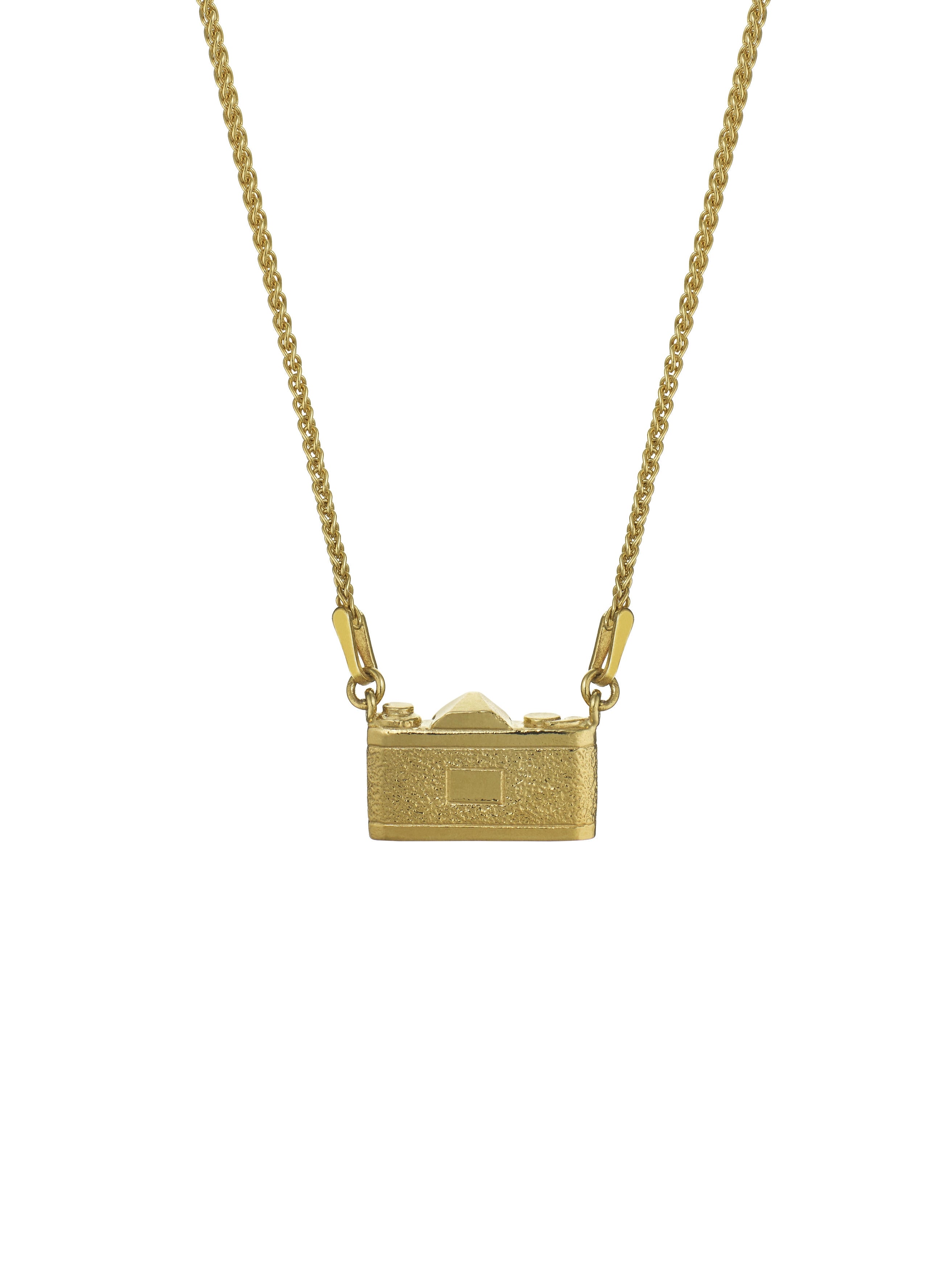 In-line Vintage Camera Necklace - image 4 | gold plate