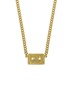 In-line Cassette Mixtape Curb Chain Necklace