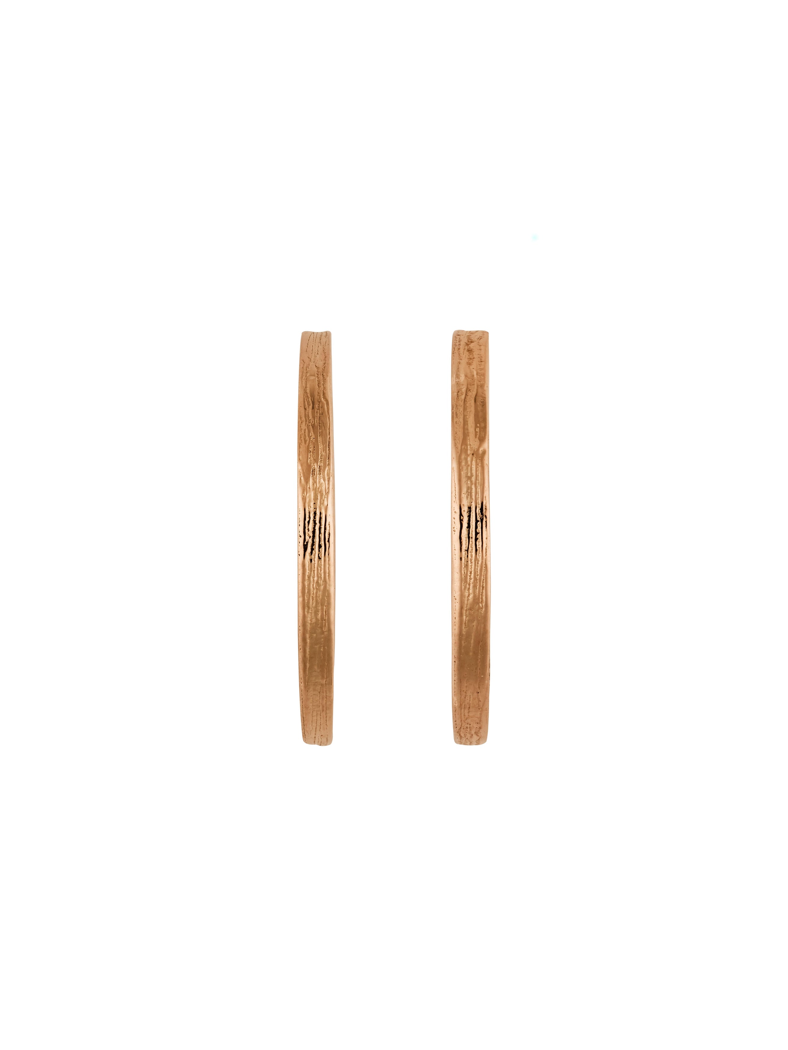 Fine Textured Hoop Earrings - image 8 | 18ct rose gold