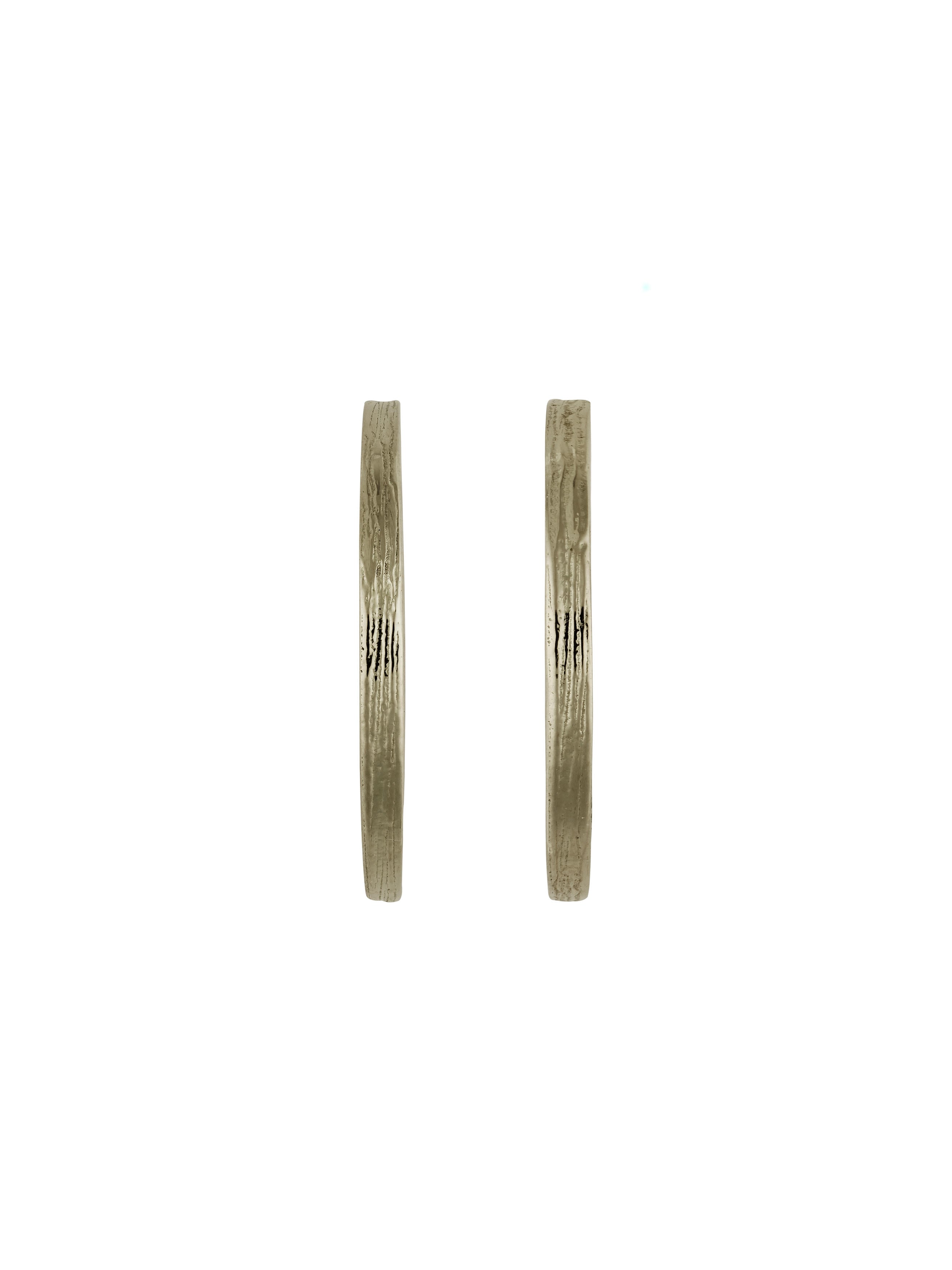 Fine Textured Hoop Earrings - image 4 | 18ct white gold