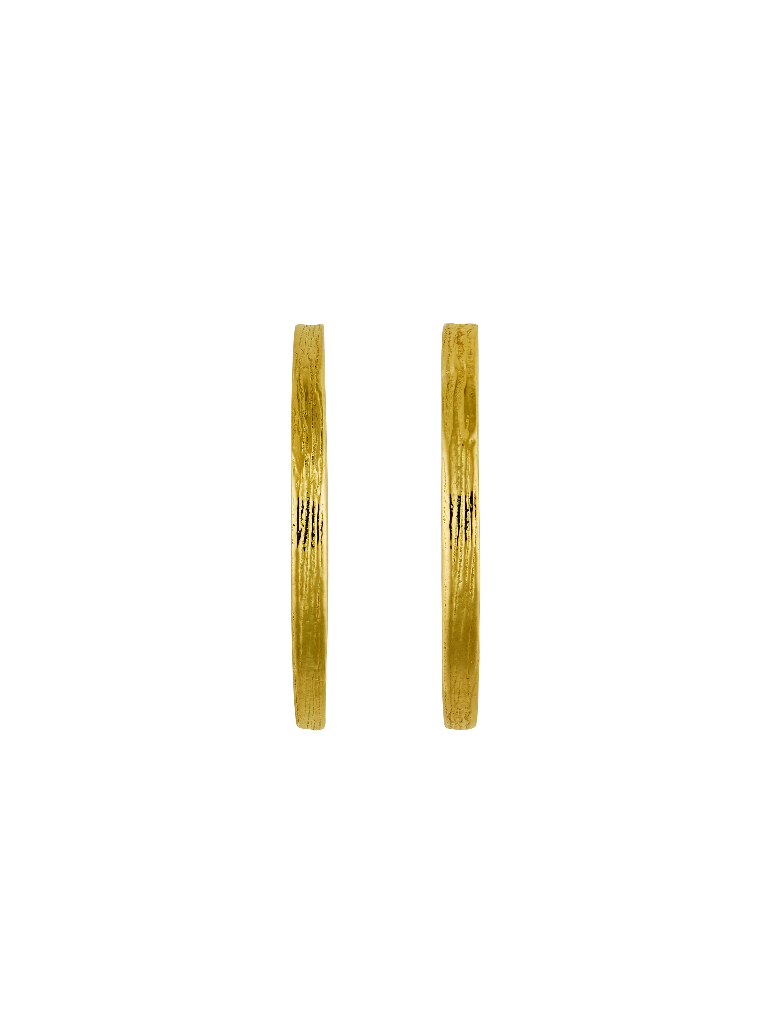 Fine Textured Hoop Earrings - image 1 | 18ct yellow gold