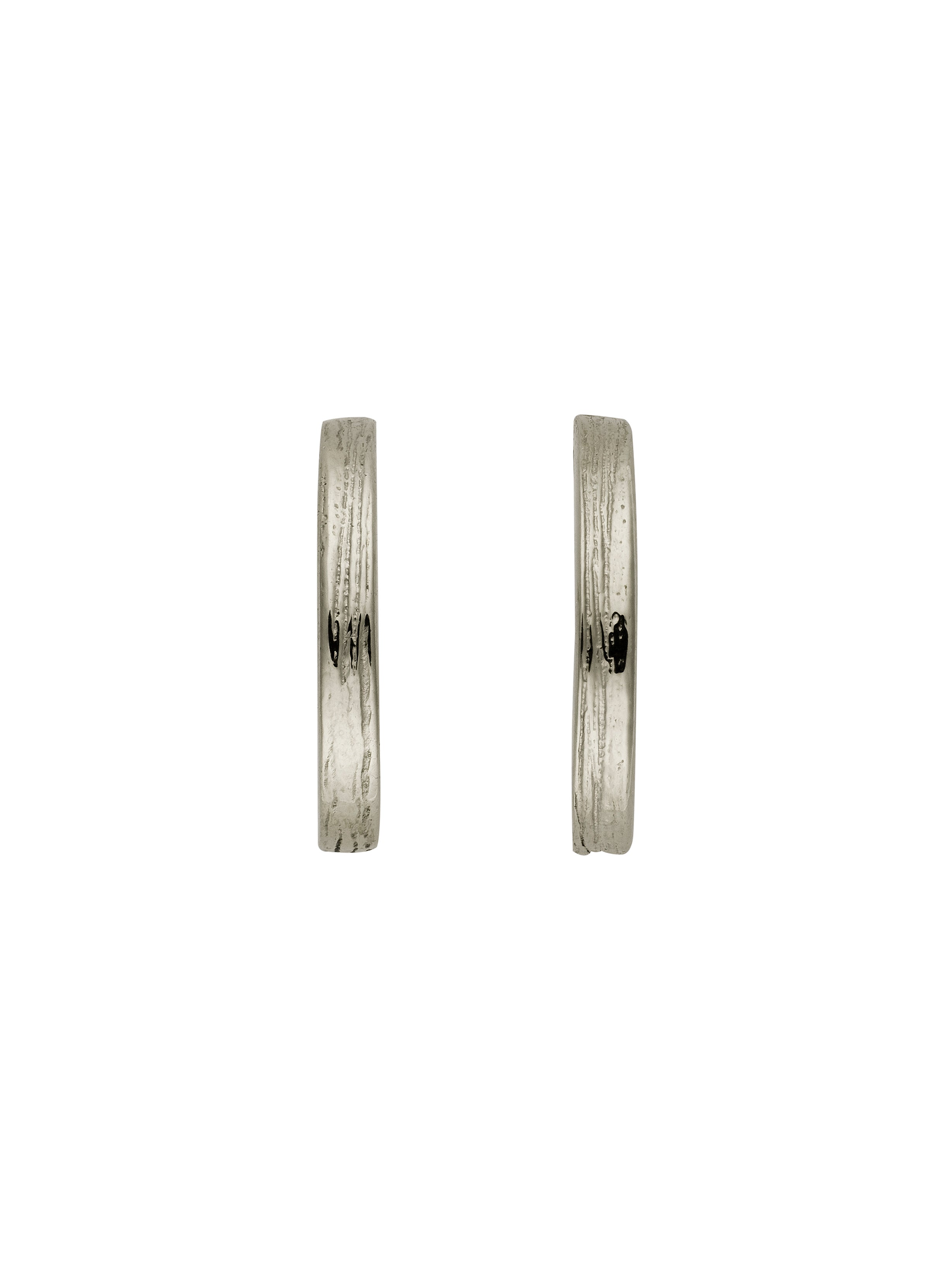 Fine Textured Small Hoop Earrings - image 1 | 18ct white gold