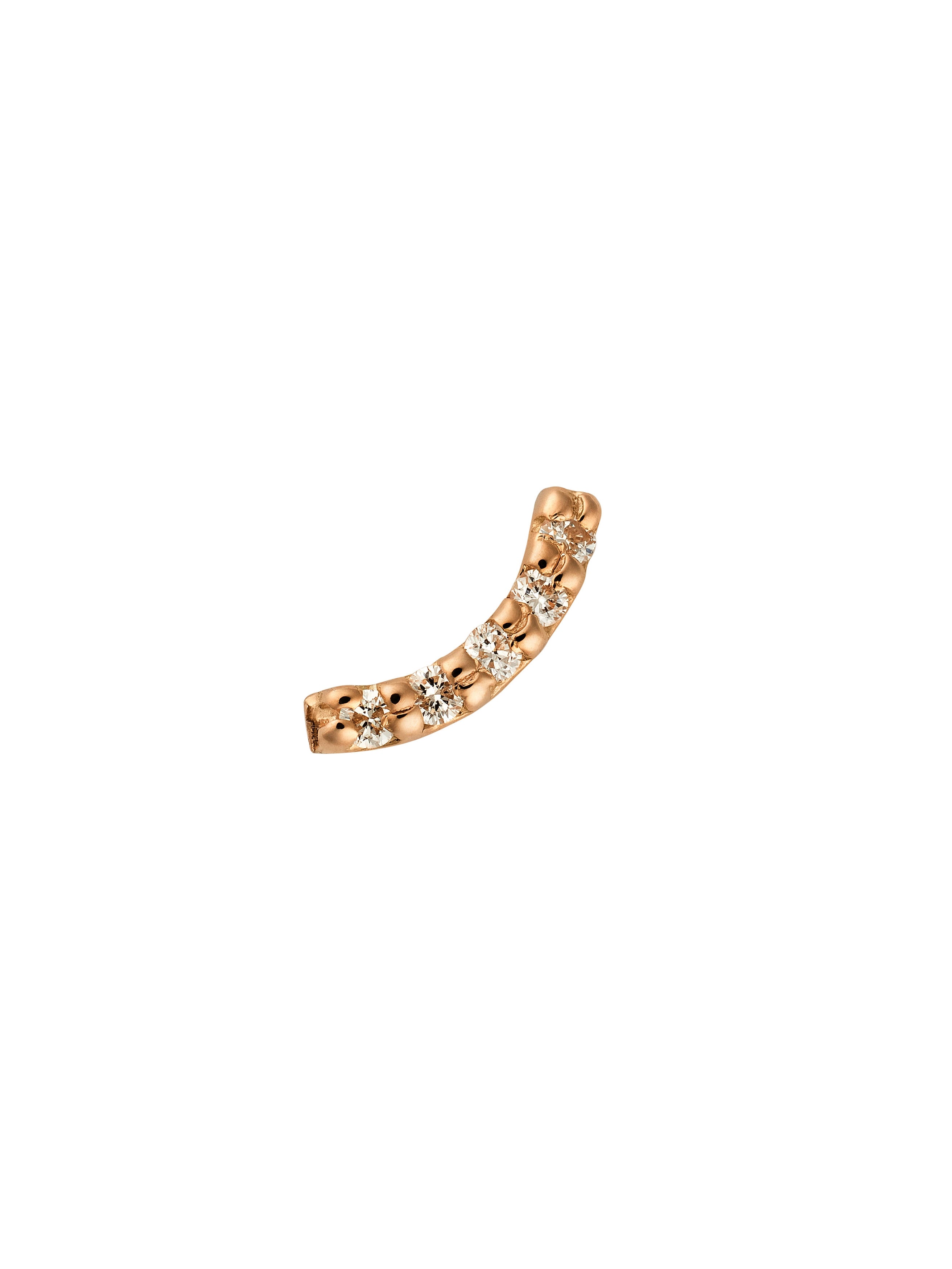 Crescent Bar Diamond Single Stud Earring - image 8 | 18ct rose gold