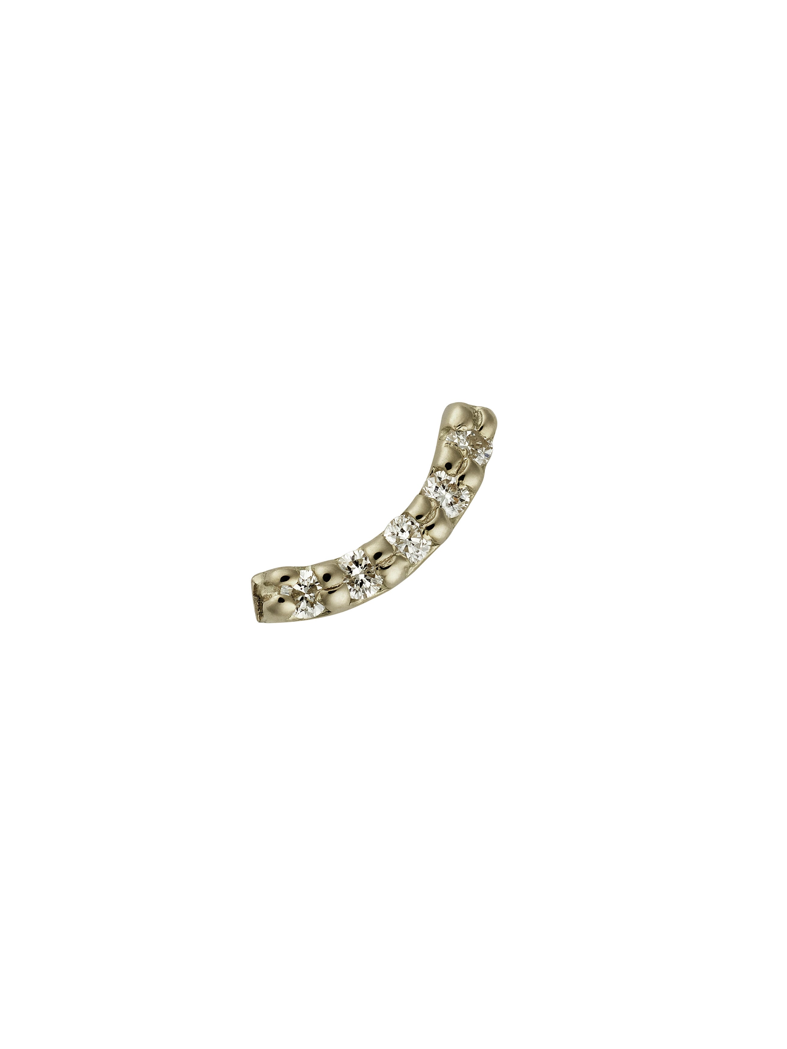 Crescent Bar Diamond Single Stud Earring - image 5 | 18ct white gold
