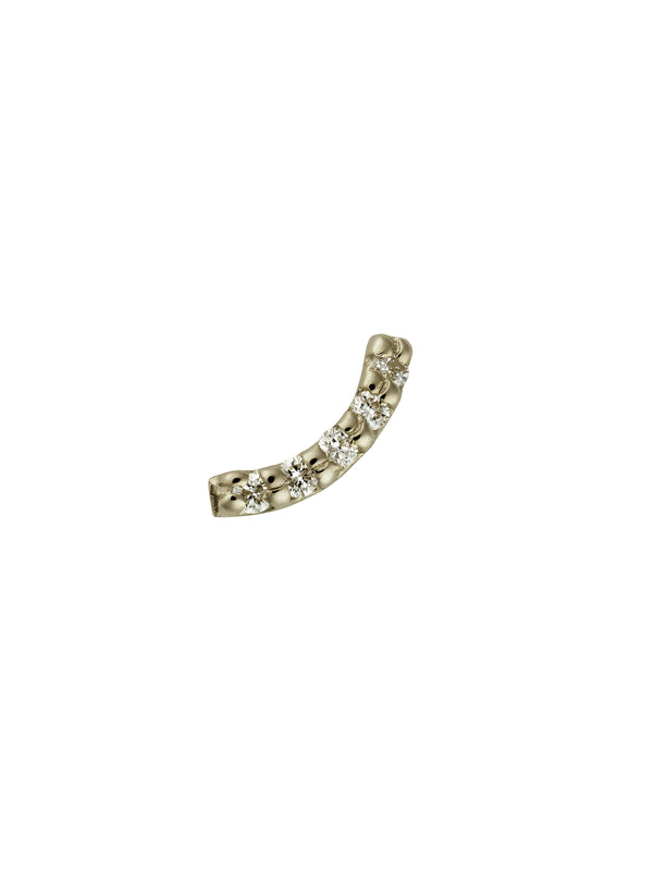 Crescent Bar Diamond Single Stud Earring