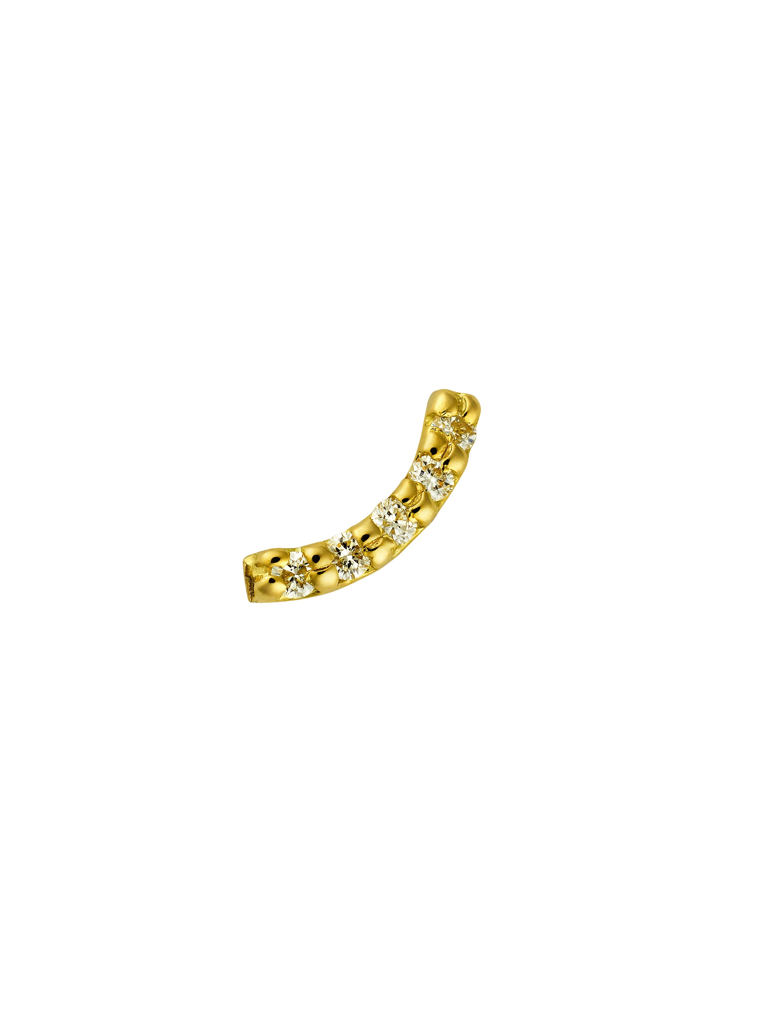 Crescent Bar Diamond Single Stud Earring - image 1 | 18ct yellow gold