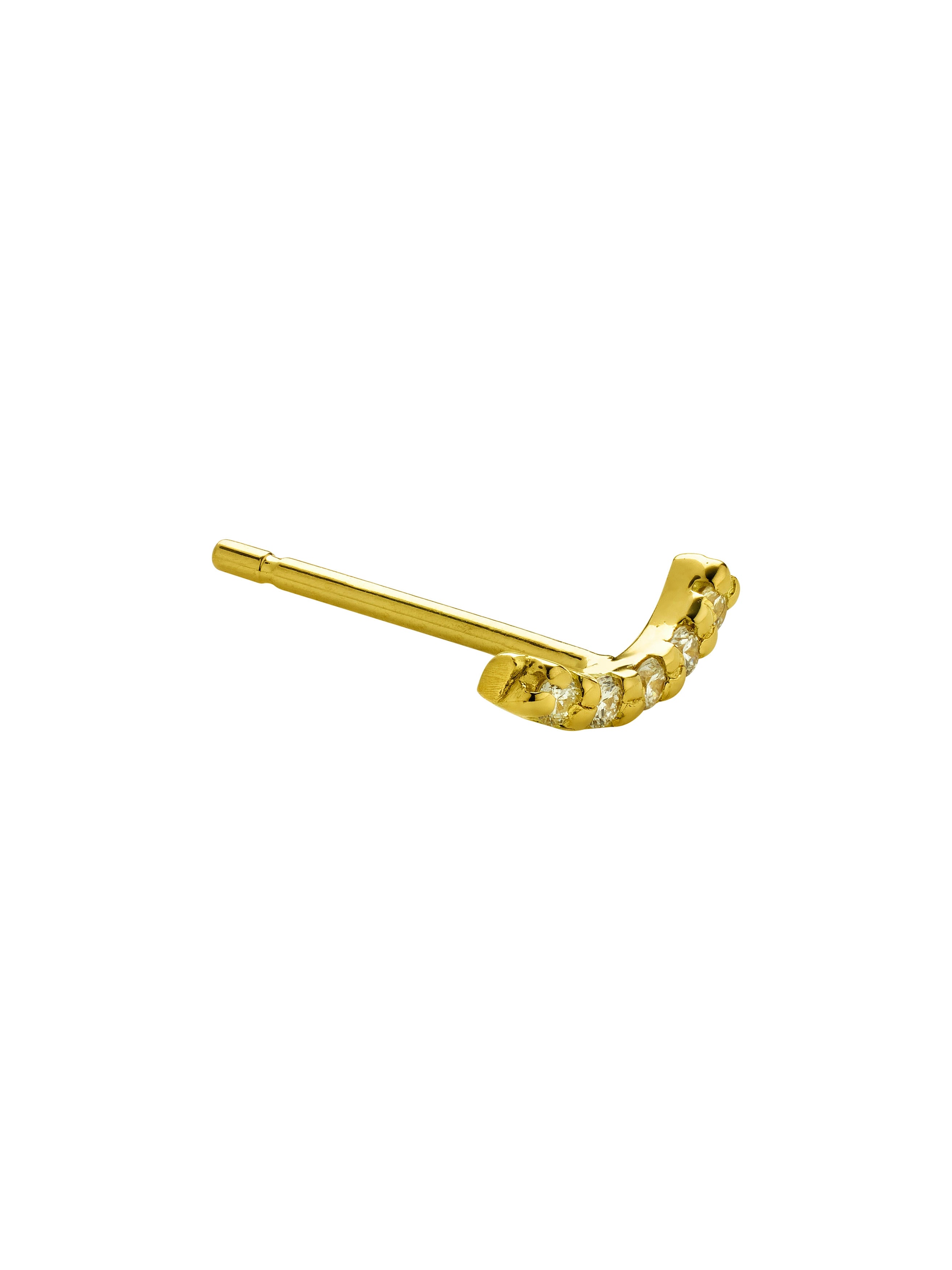 Crescent Bar Diamond Single Stud Earring - image 4 | 18ct yellow gold
