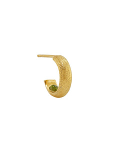 Hans Single Hoop Earring with Hidden Green Tourmaline