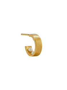 Kreuz Single Hoop Earring with 5 Interior Pearls