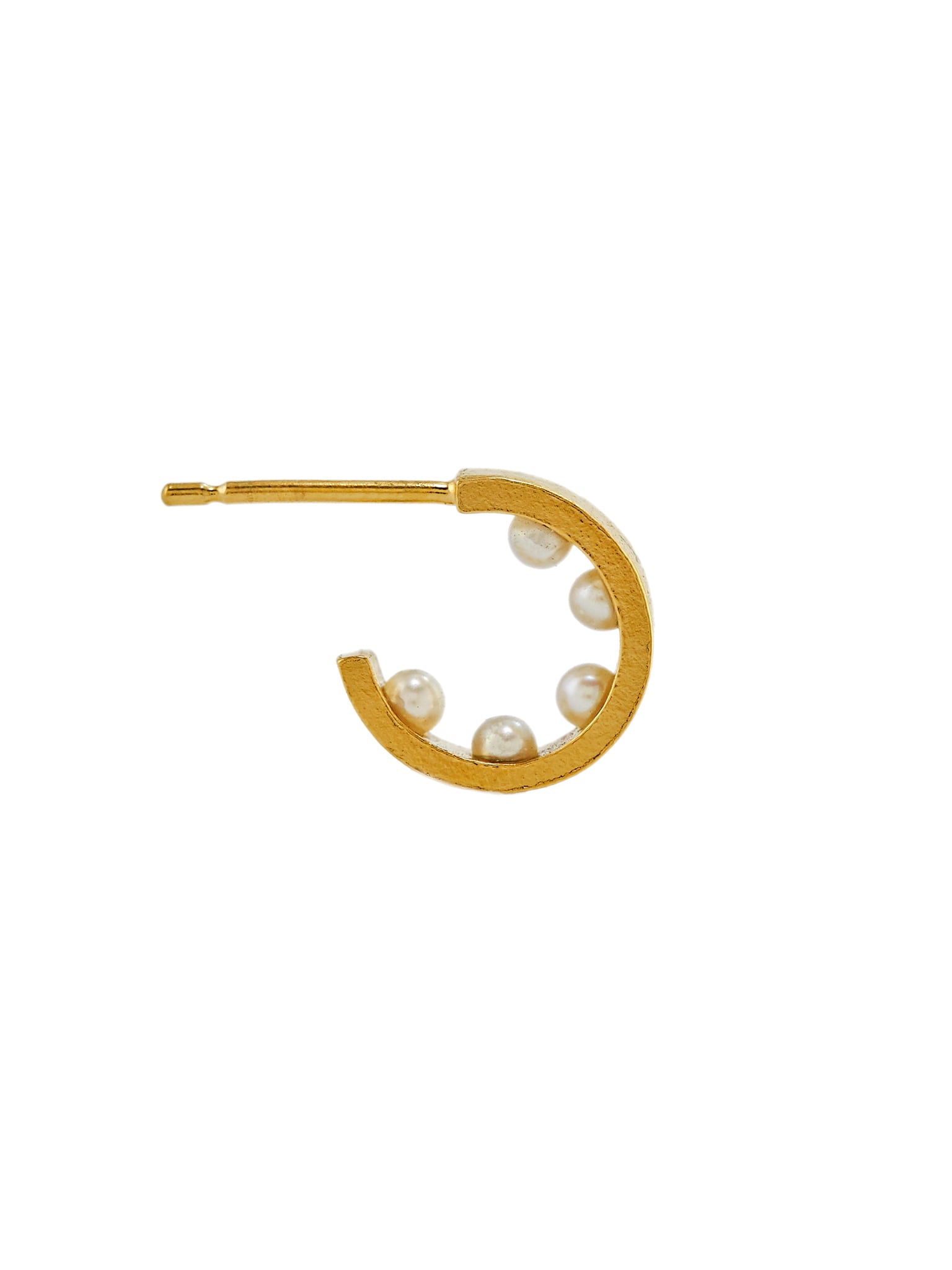 Kreuz Single Hoop Earring with 5 Interior Pearls - image 5 | gold plate