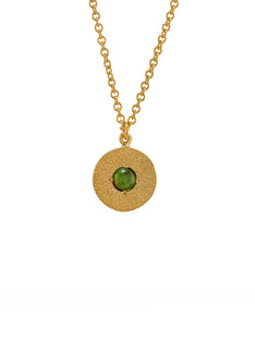 Iris Reversible Disc Green Tourmaline Necklace