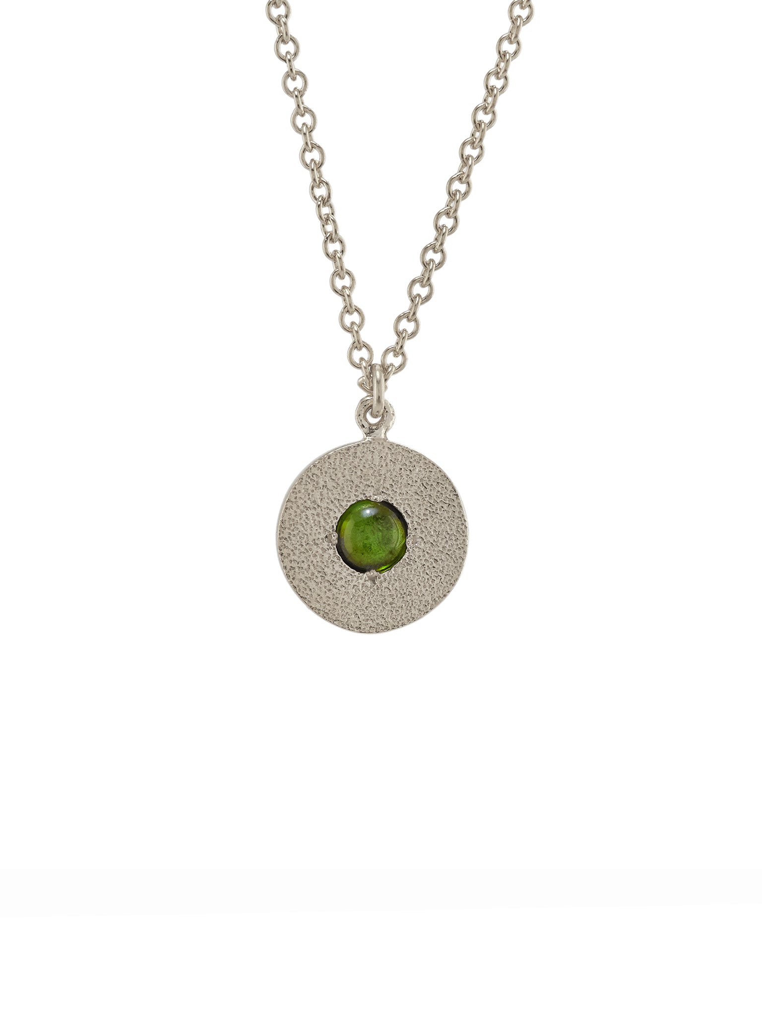 Iris Reversible Disc Green Tourmaline Necklace - image 4 | silver