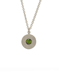 Iris Reversible Disc Green Tourmaline Necklace