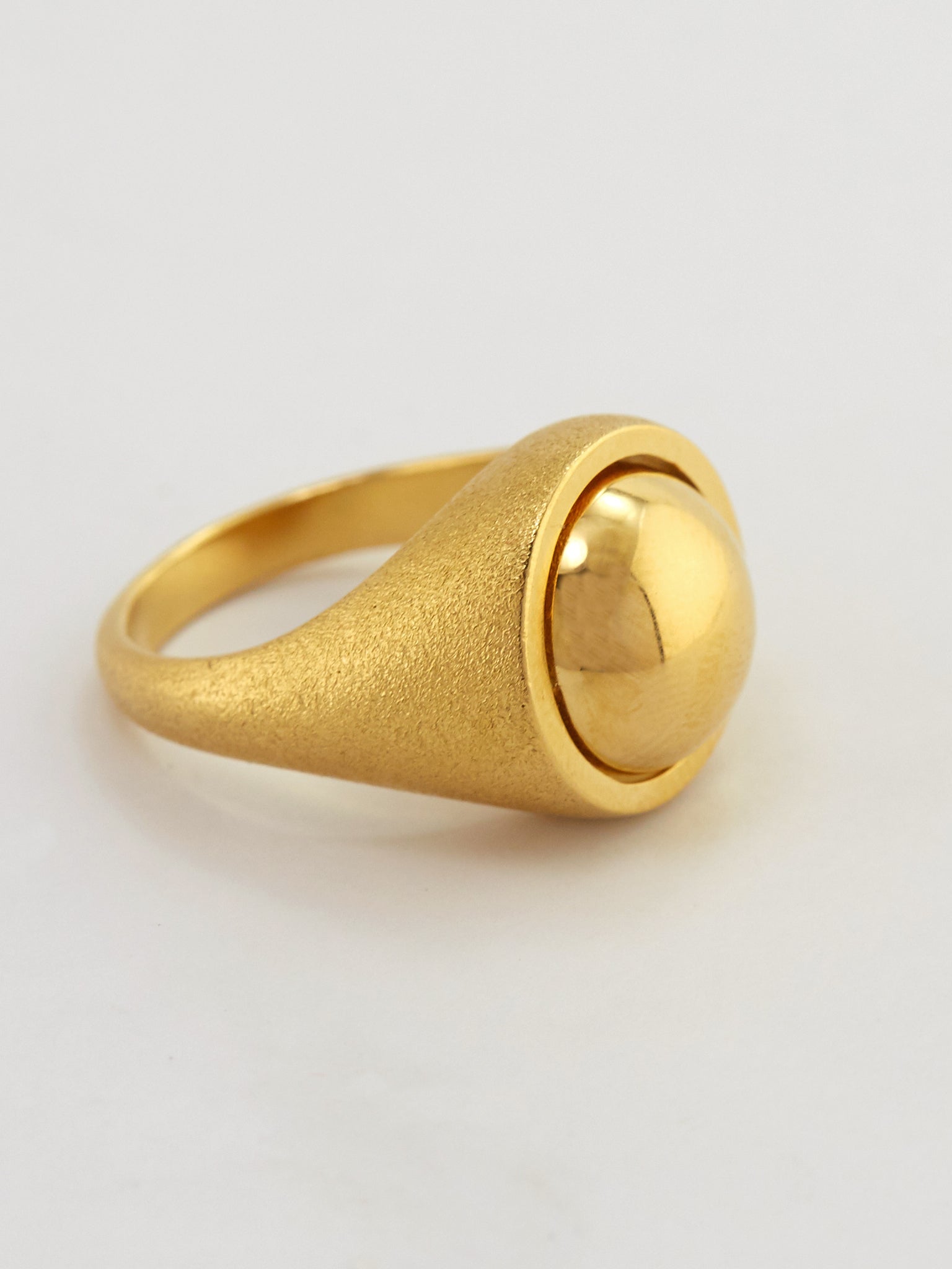Medi Spinning Dome Signet Ring - image 3 | gold plate