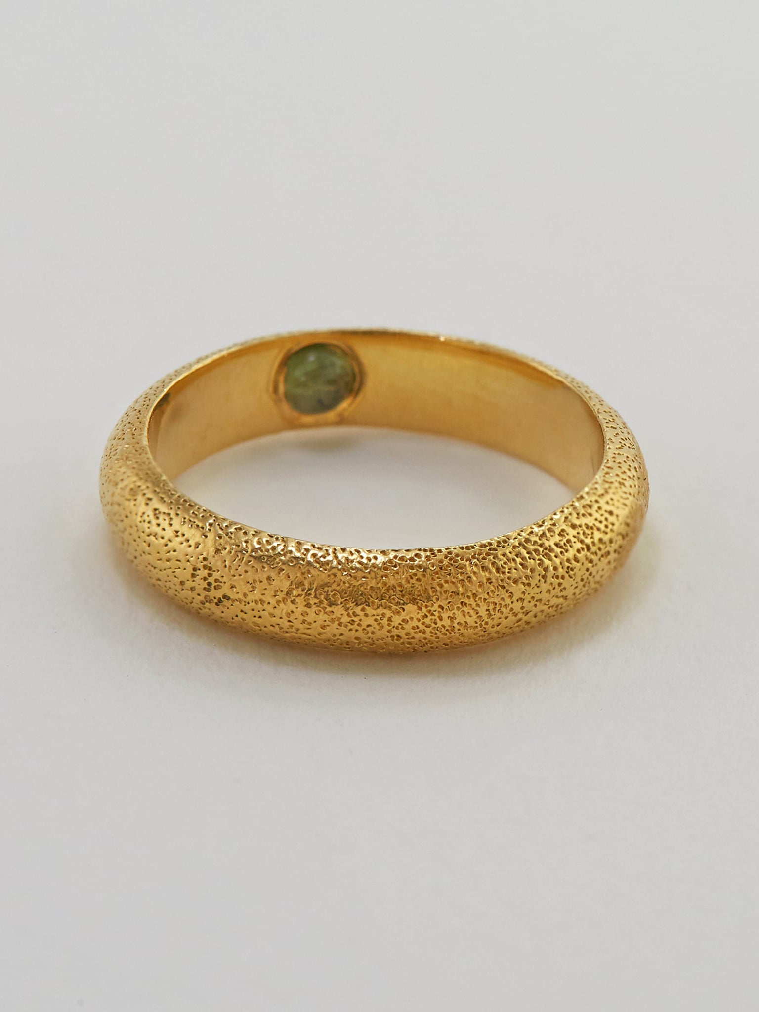 Hans D-Shape Hidden Green Tourmaline Ring - image 2 | gold plate
