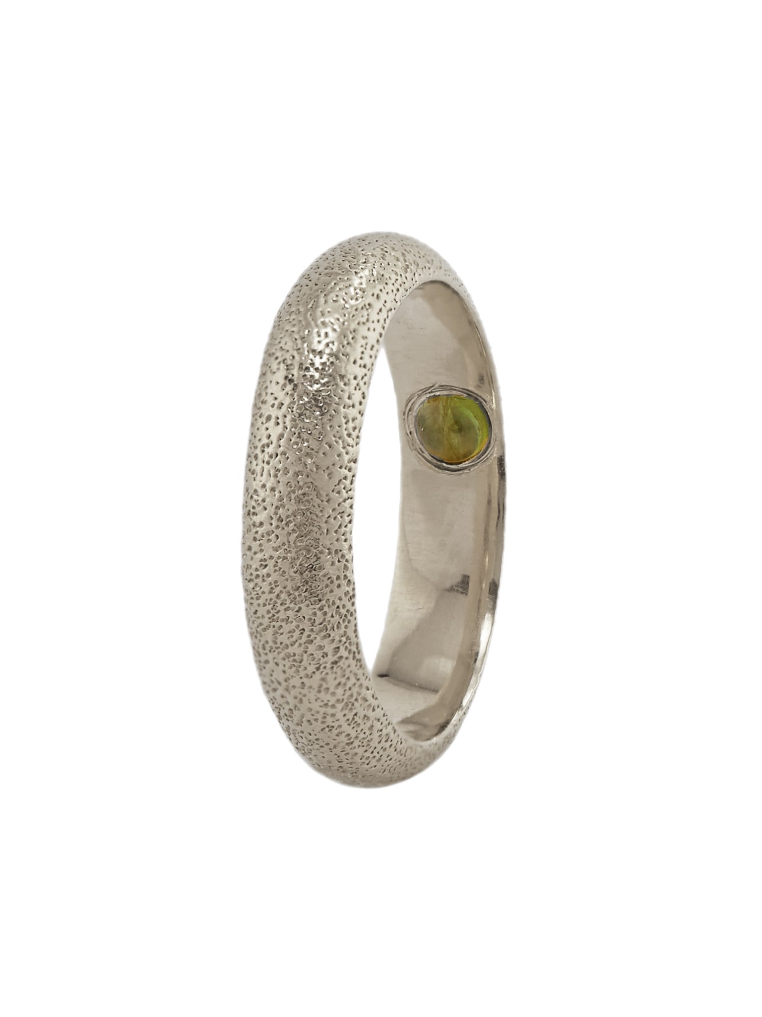 Hans D-Shape Hidden Green Tourmaline Ring - image 5 | silver