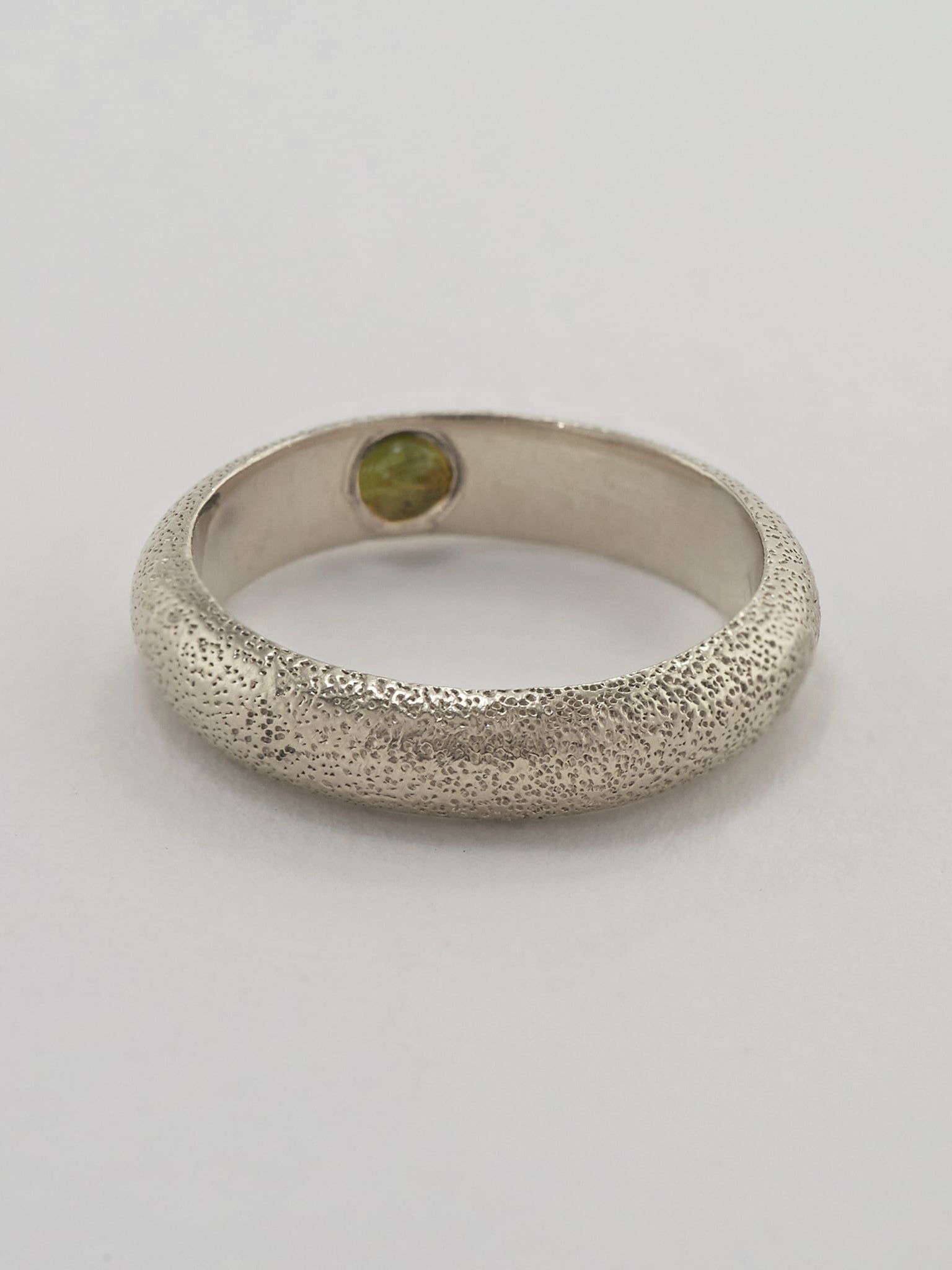 Hans D-Shape Hidden Green Tourmaline Ring - image 6 | silver