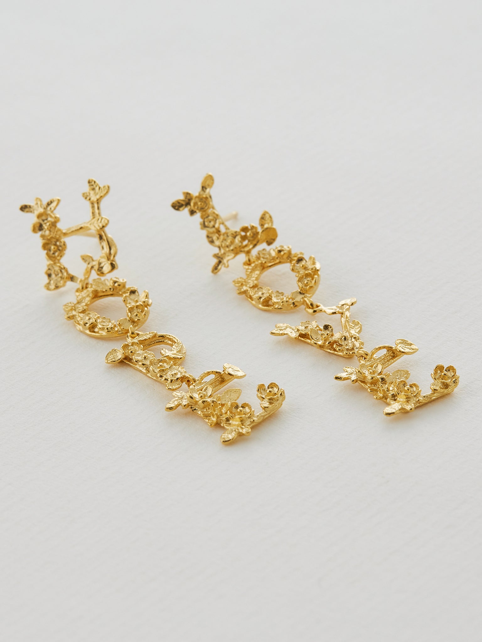 LOVE & HOPE Asymmetric Drop Earrings - image 4 | gold plate