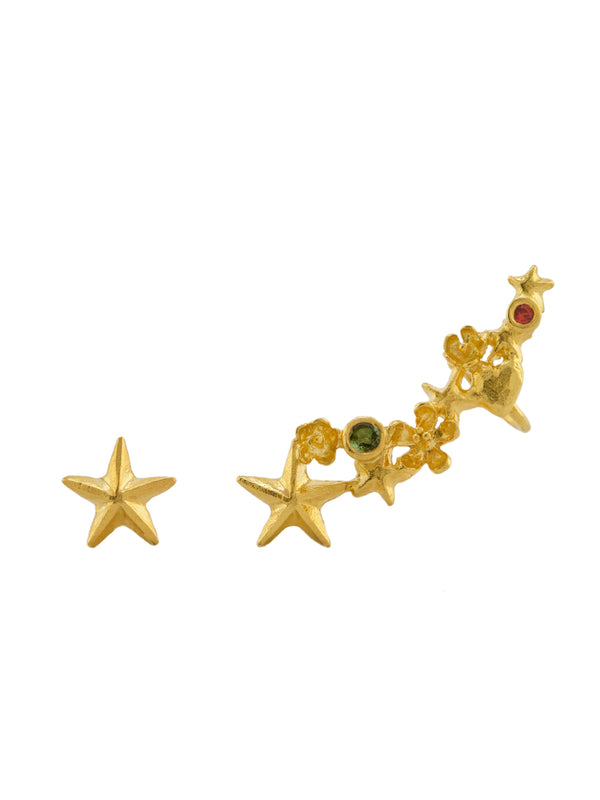 Asymmetric Celestial Climber Earrings