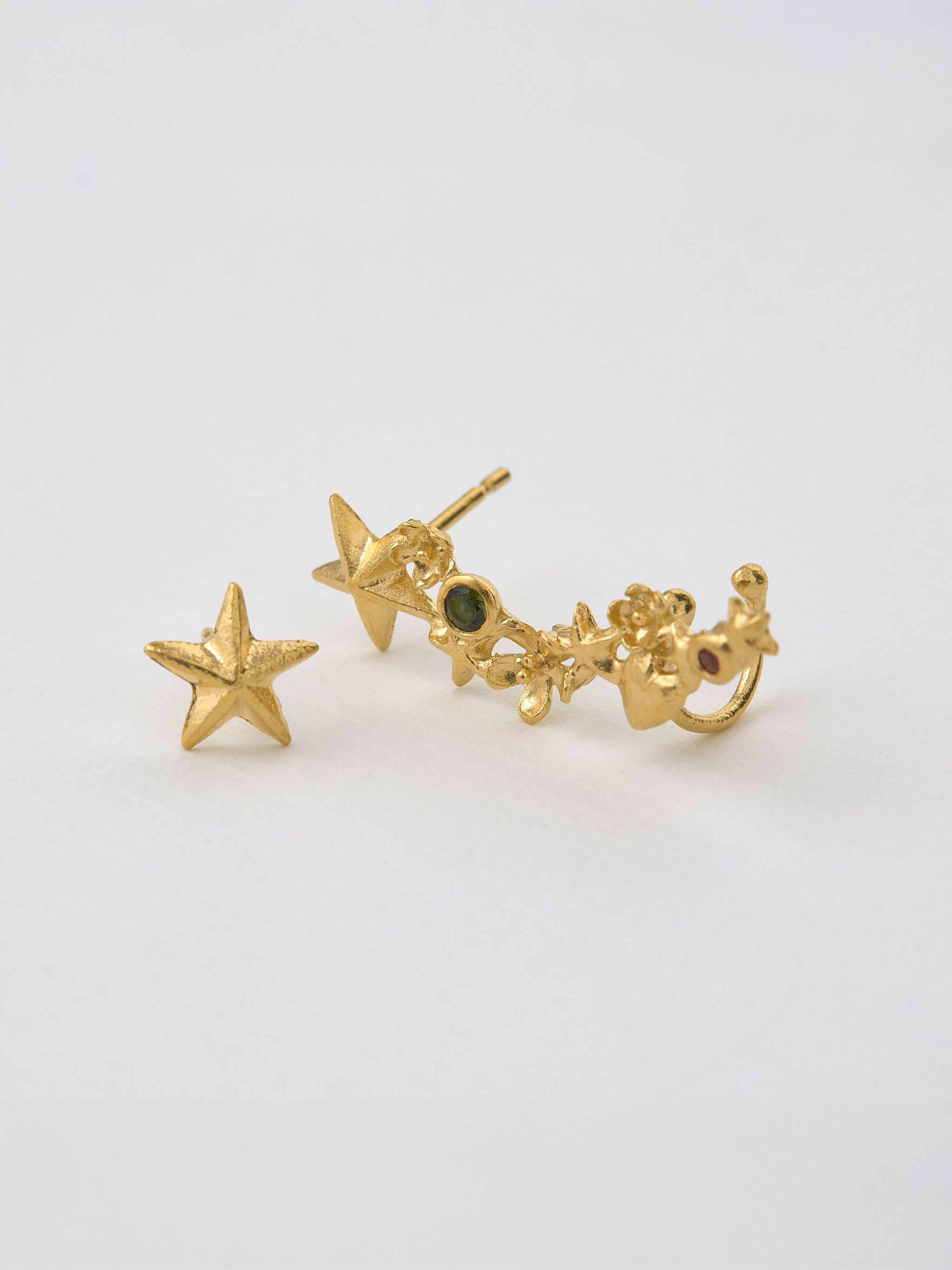 Asymmetric Celestial Climber Earrings - image 2 | gold plate