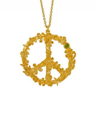 Flower-Power Peace Sign Necklace