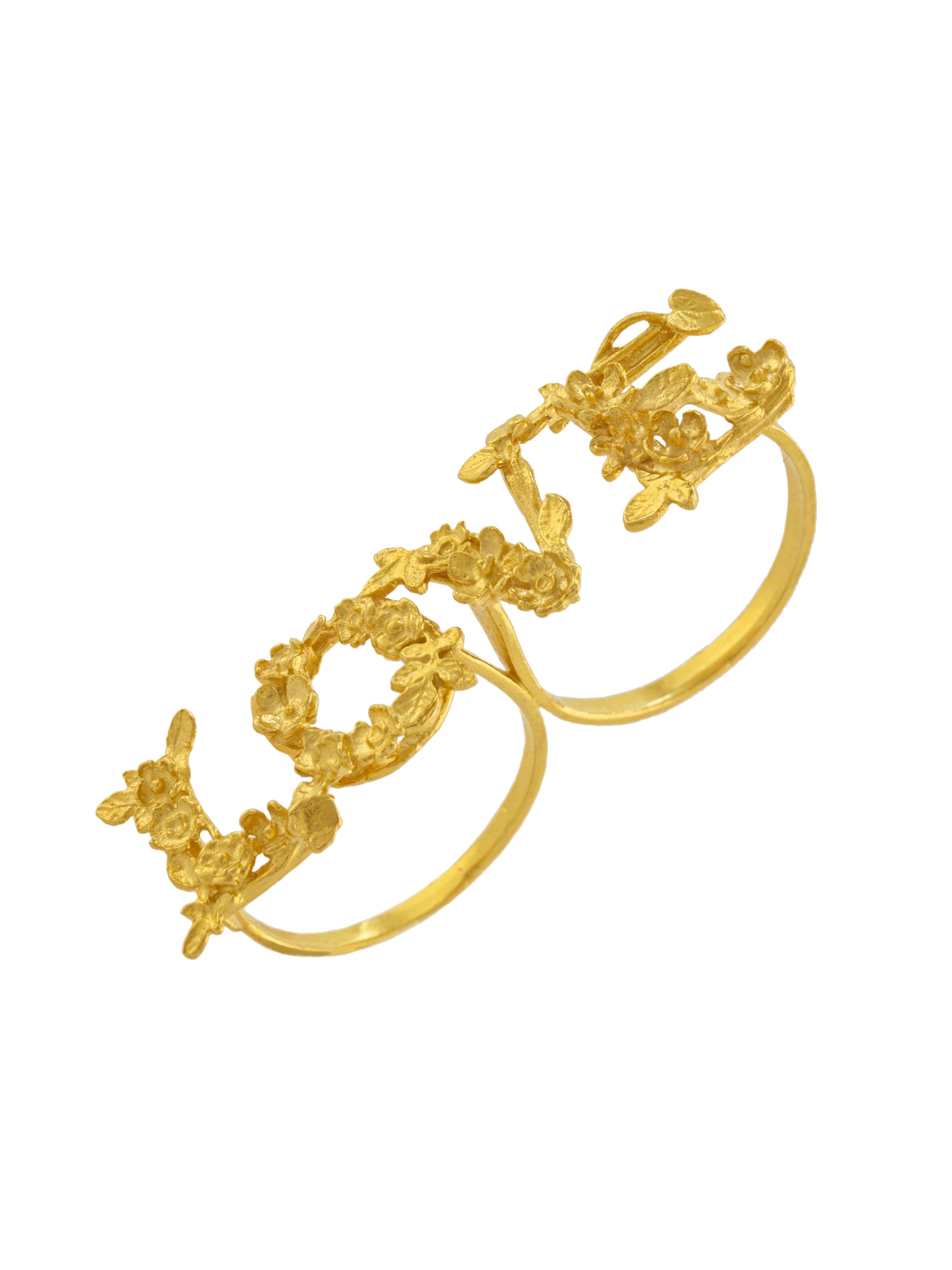 LOVE Cross-Knuckle Ring - image 1 | gold plate