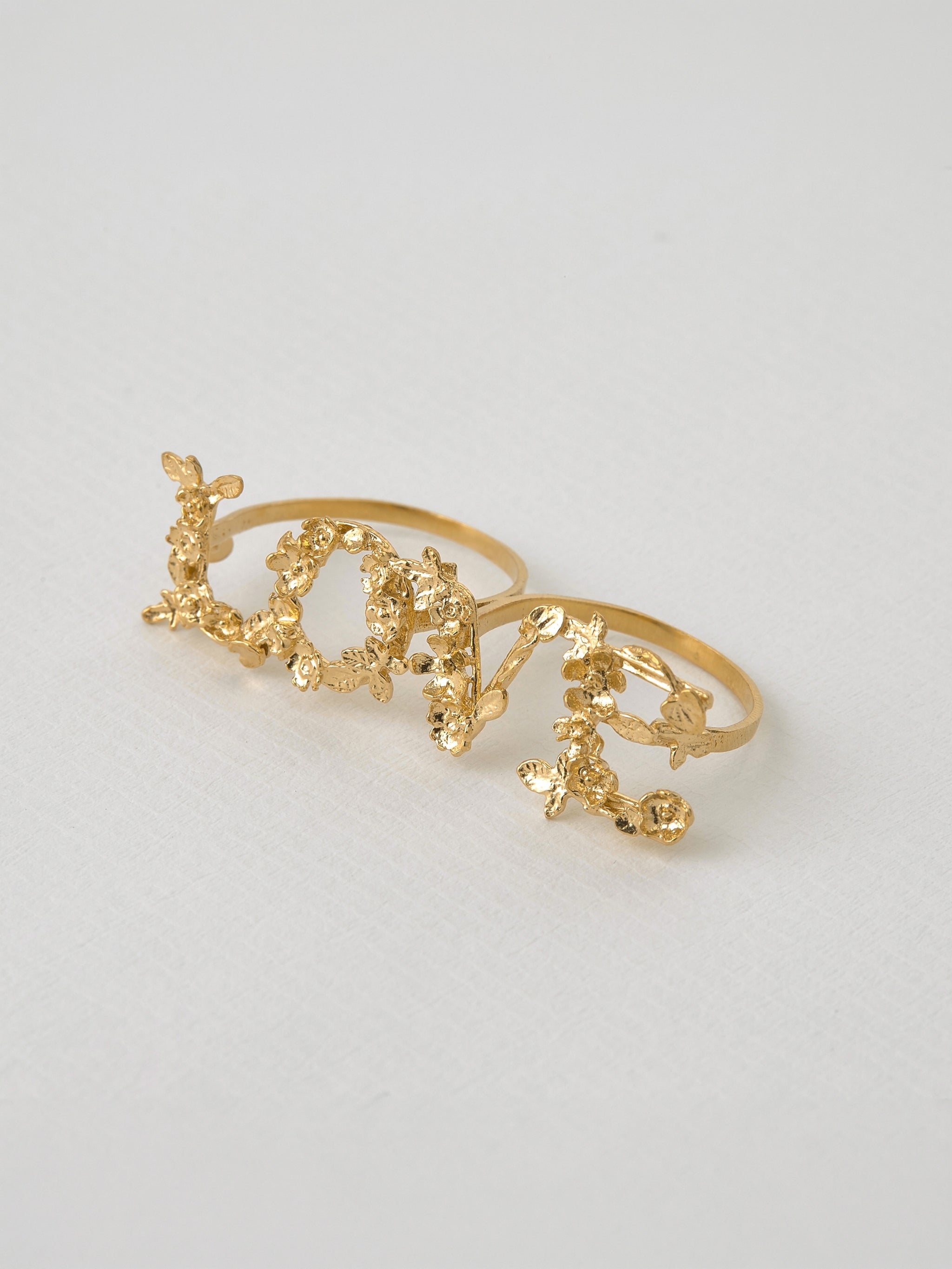 LOVE Cross-Knuckle Ring - image 2 | gold plate