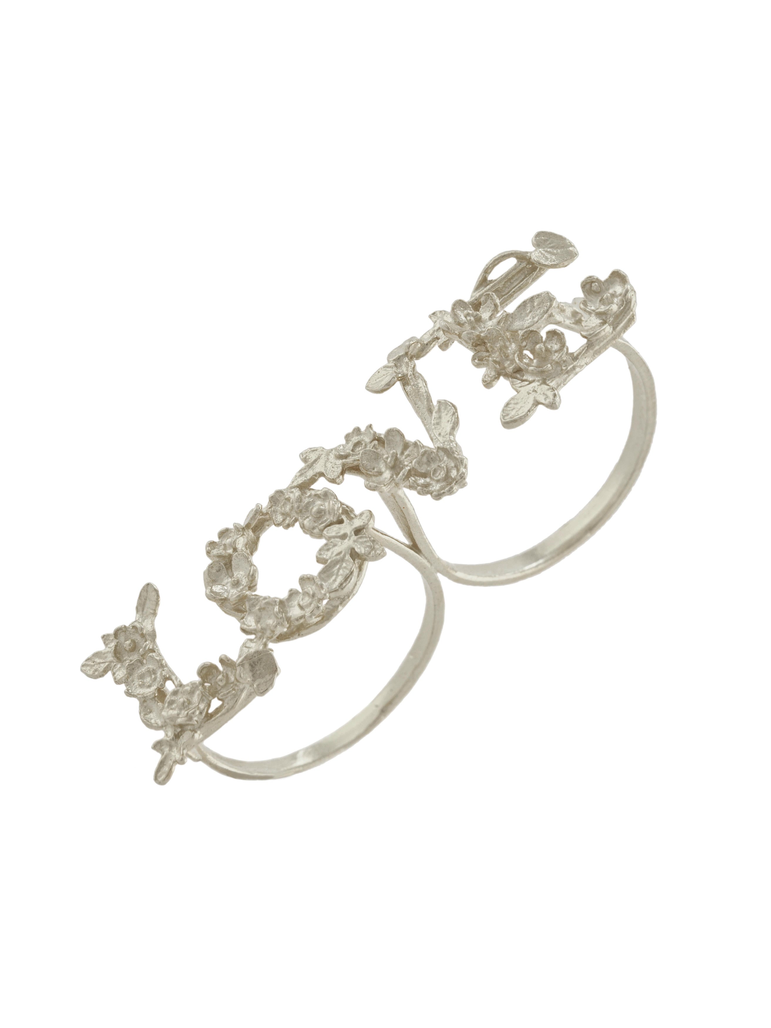 LOVE Cross-Knuckle Ring - image 3 | silver