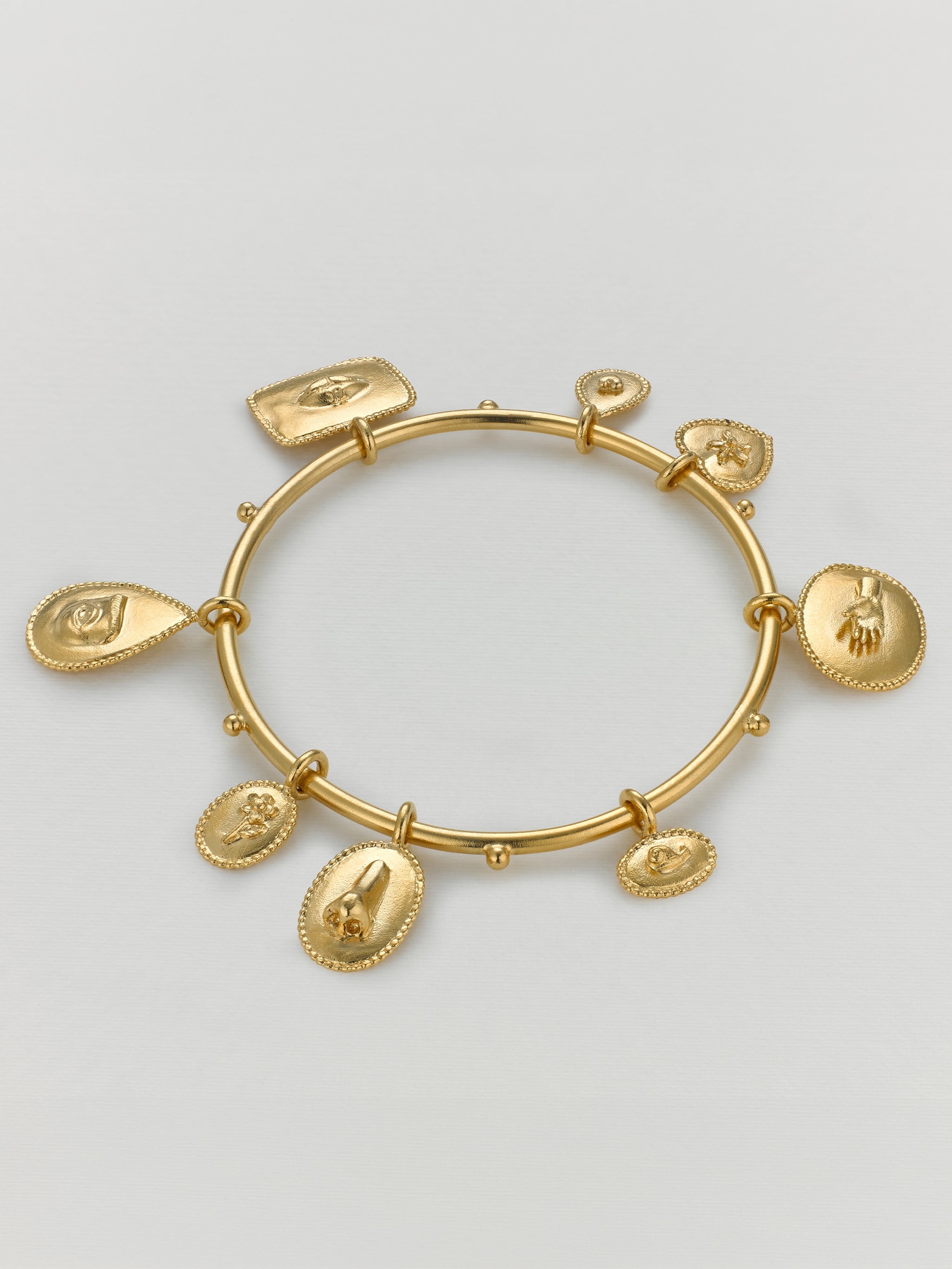 Sensory Devotion Large Charm Bangle - image 2 | gold plate