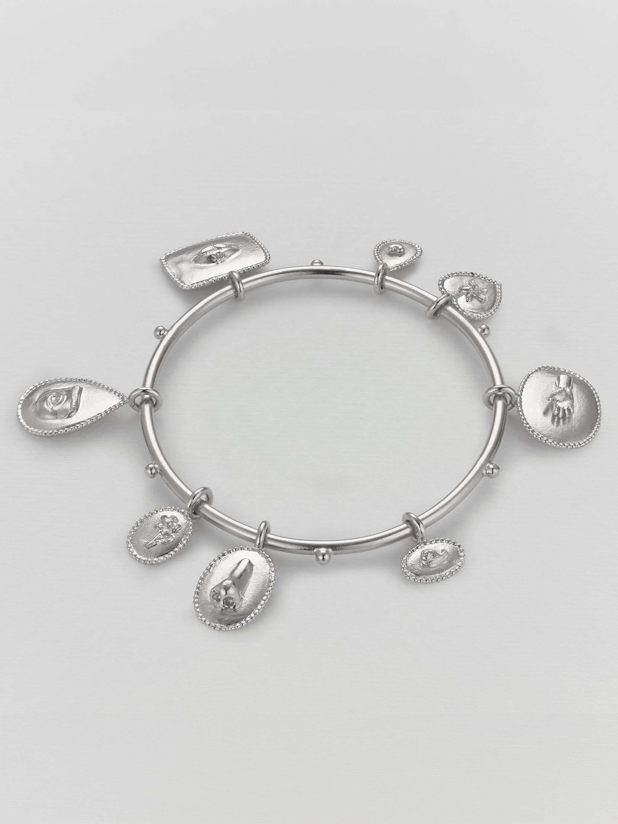 Sensory Devotion Large Charm Bangle - image 6 | silver