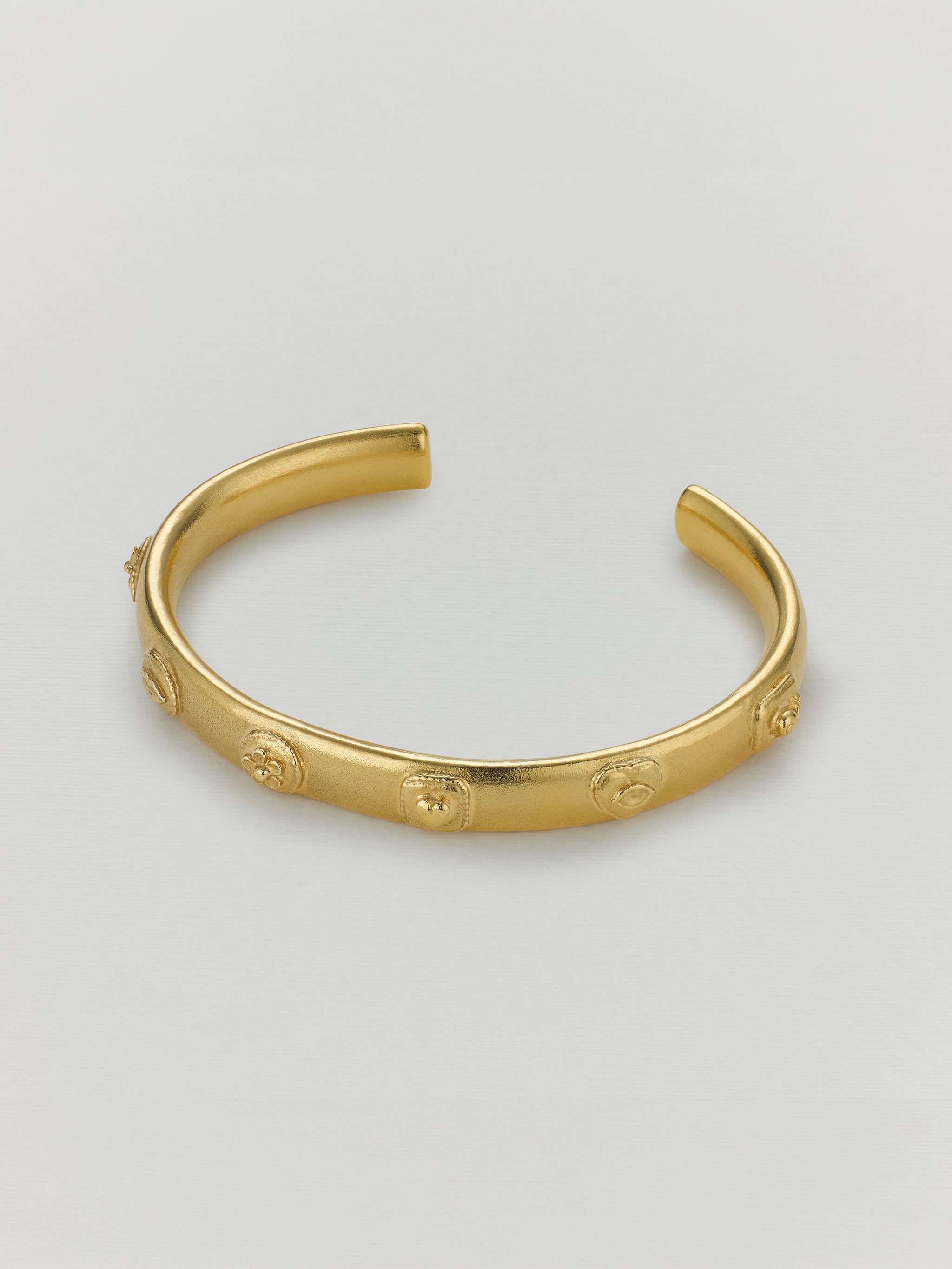Gratitude for Nature Open Cuff Bangle - image 2 | gold plate