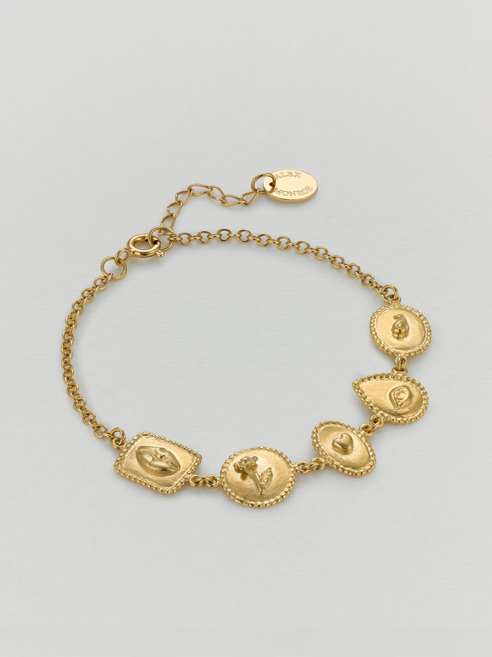 Gratitude for Nature Linked Station Bracelet - image 3 | gold plate