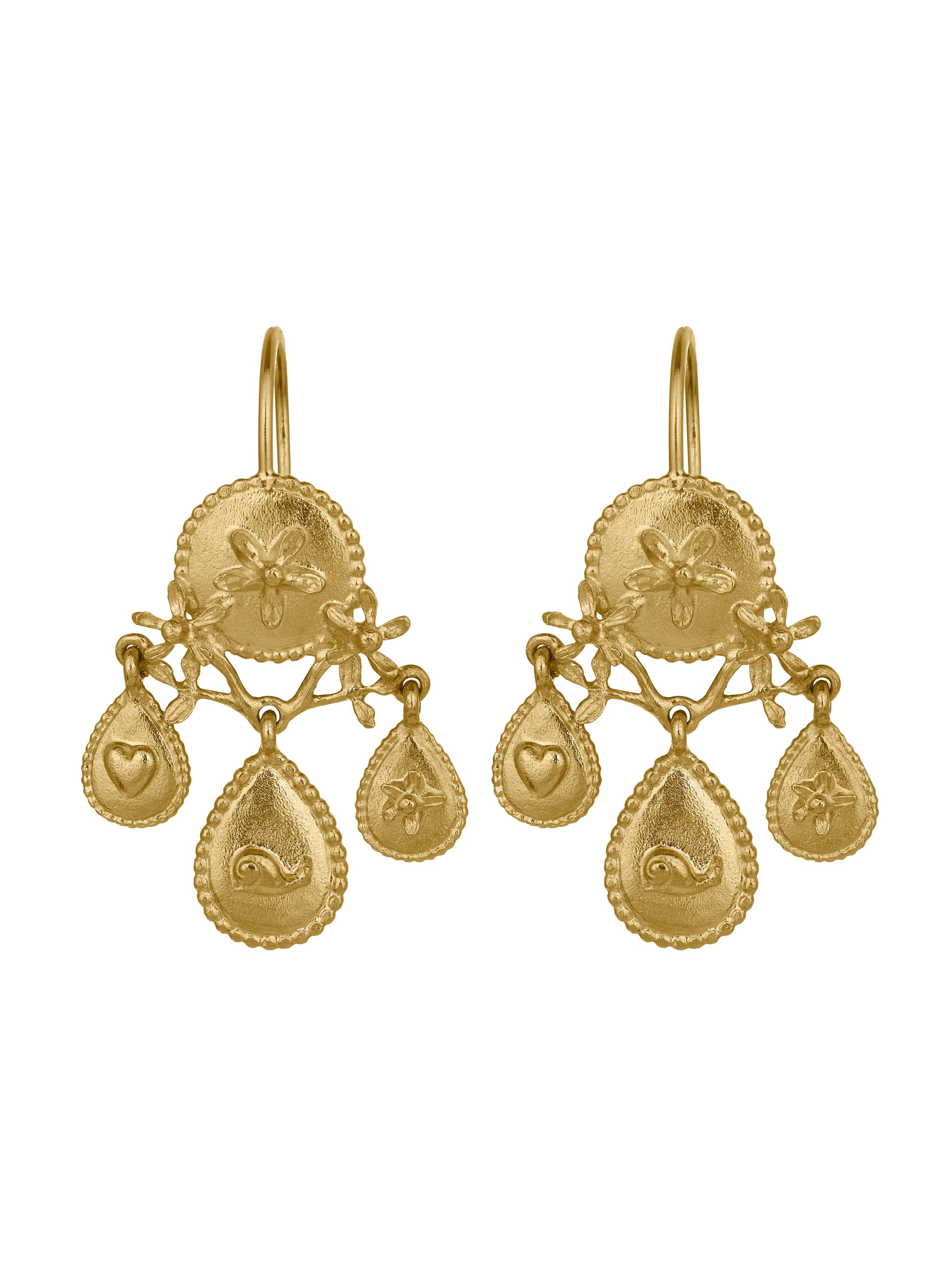 Gratitude for Nature Girandole Earrings - image 1 | gold plate