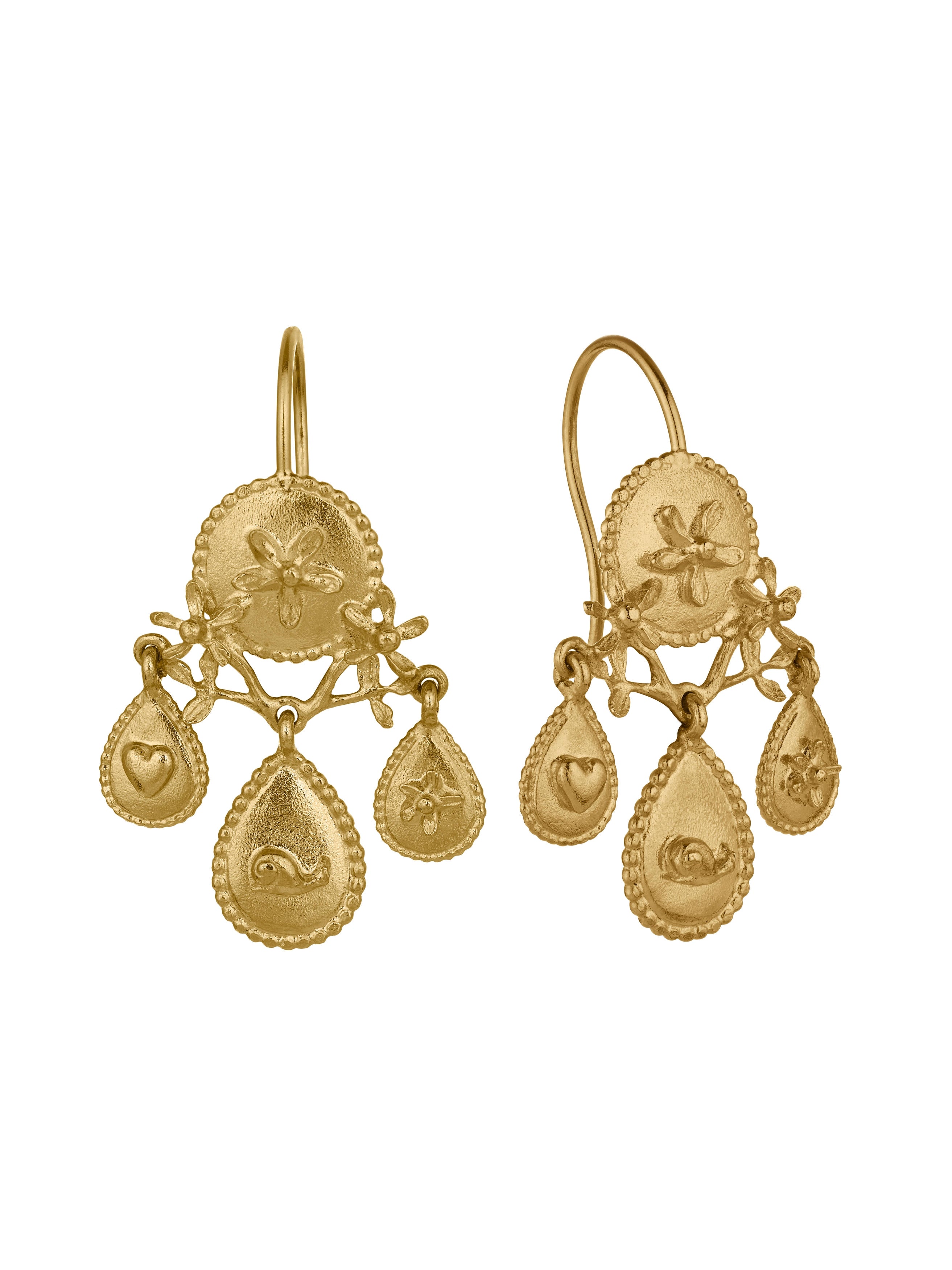 Gratitude for Nature Girandole Earrings - image 4 | gold plate