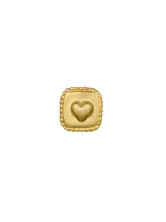 Square Ex-voto Heart Single Stud Earring