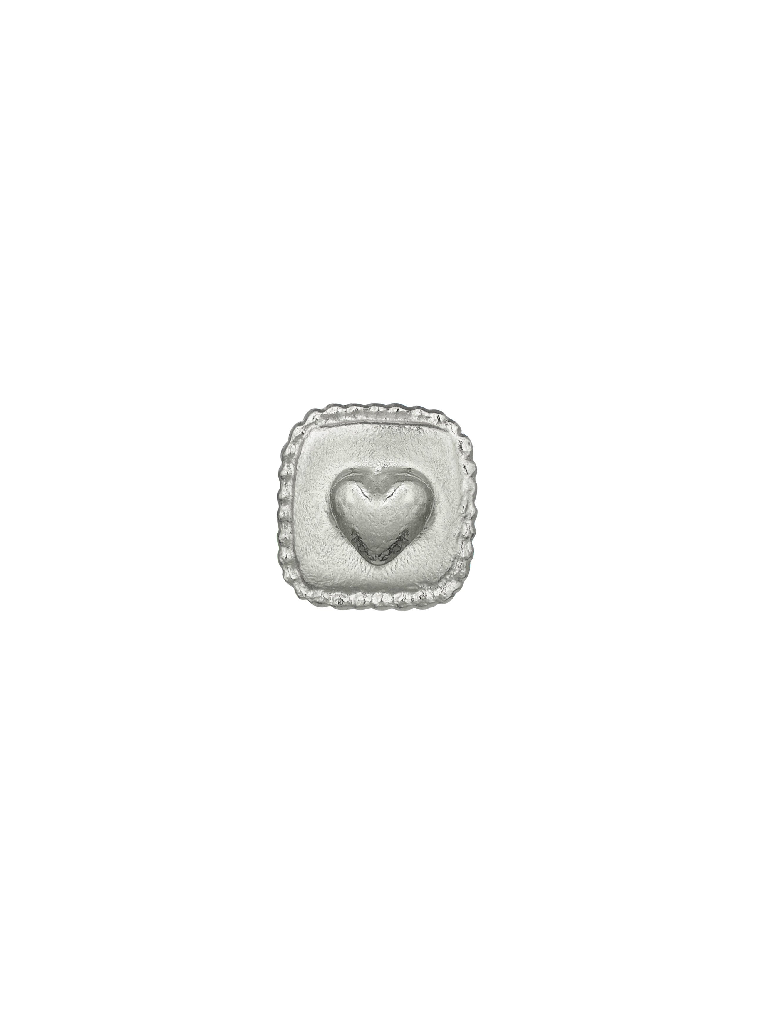 Square Ex-voto Heart Single Stud Earring - image 4 | silver