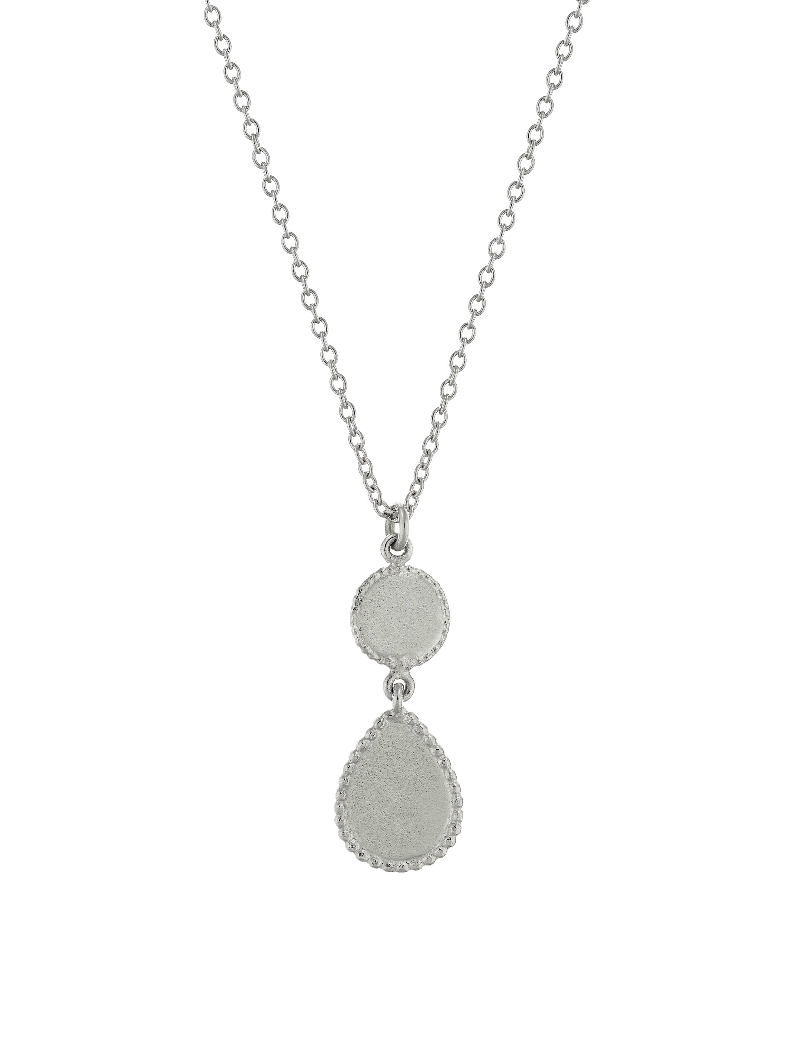 Love of Nature Heart & Flower Drop Necklace - image 7 | silver