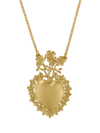 Floral Sacred Heart Necklace