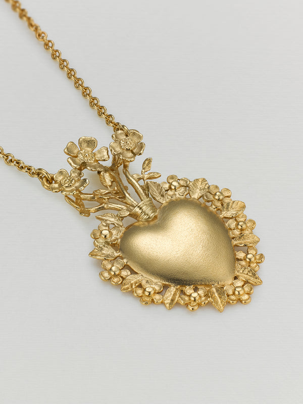Floral Sacred Heart Necklace
