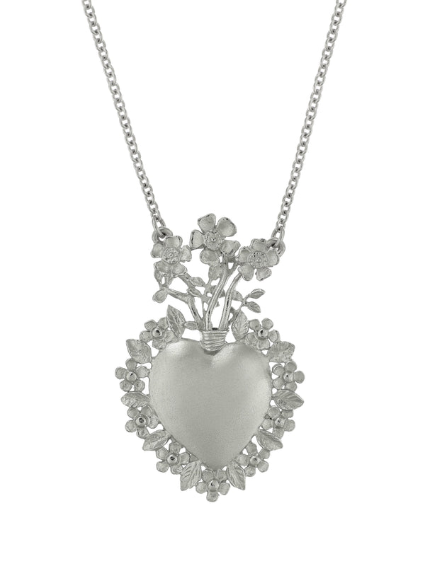 Floral Sacred Heart Necklace